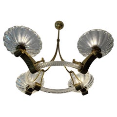 Chandelier in the style of Barovier & Toso, Murano, 1940s