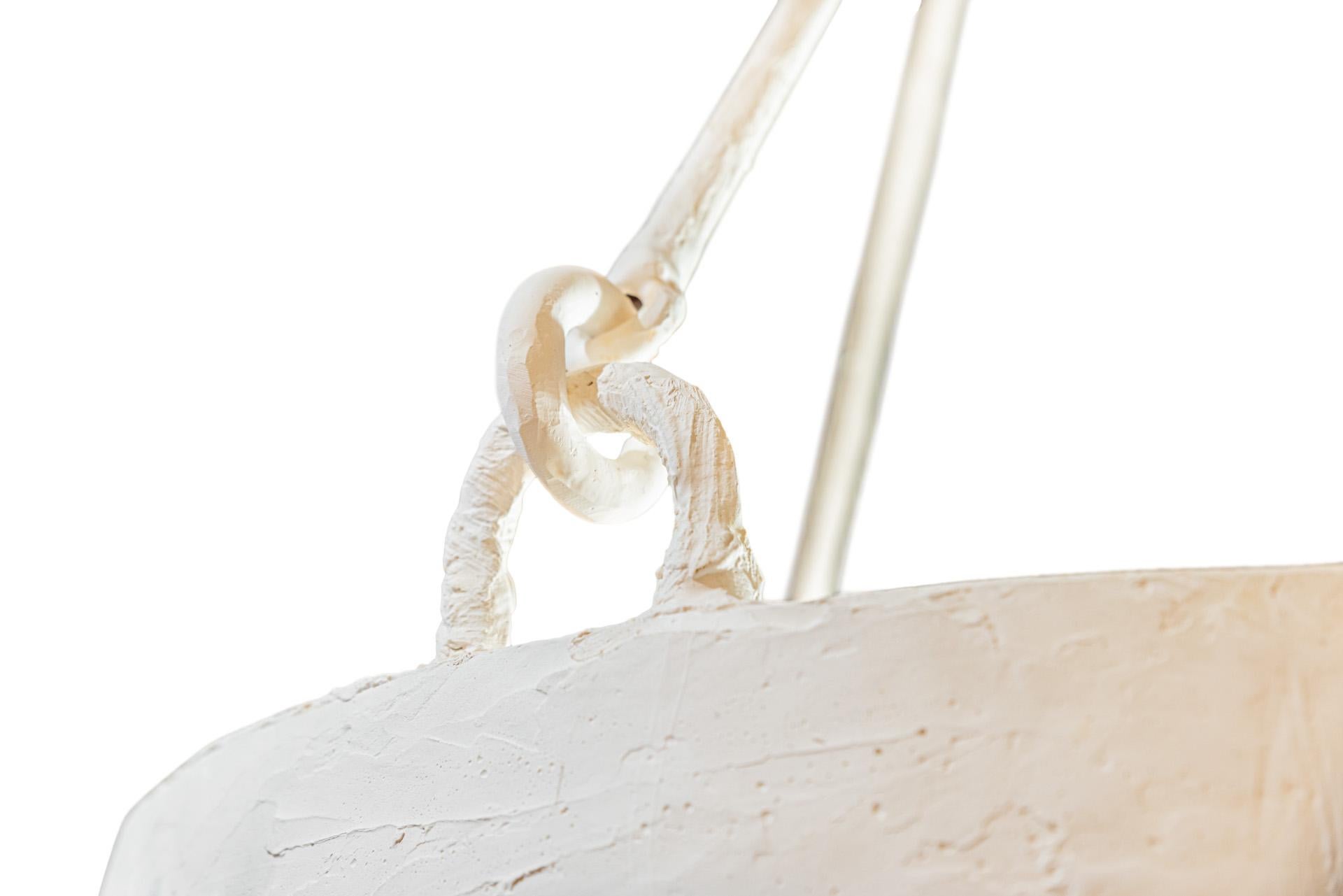 Modern Chandelier in the Style of Jean Michel Frank, Plaster, France, circa 1970