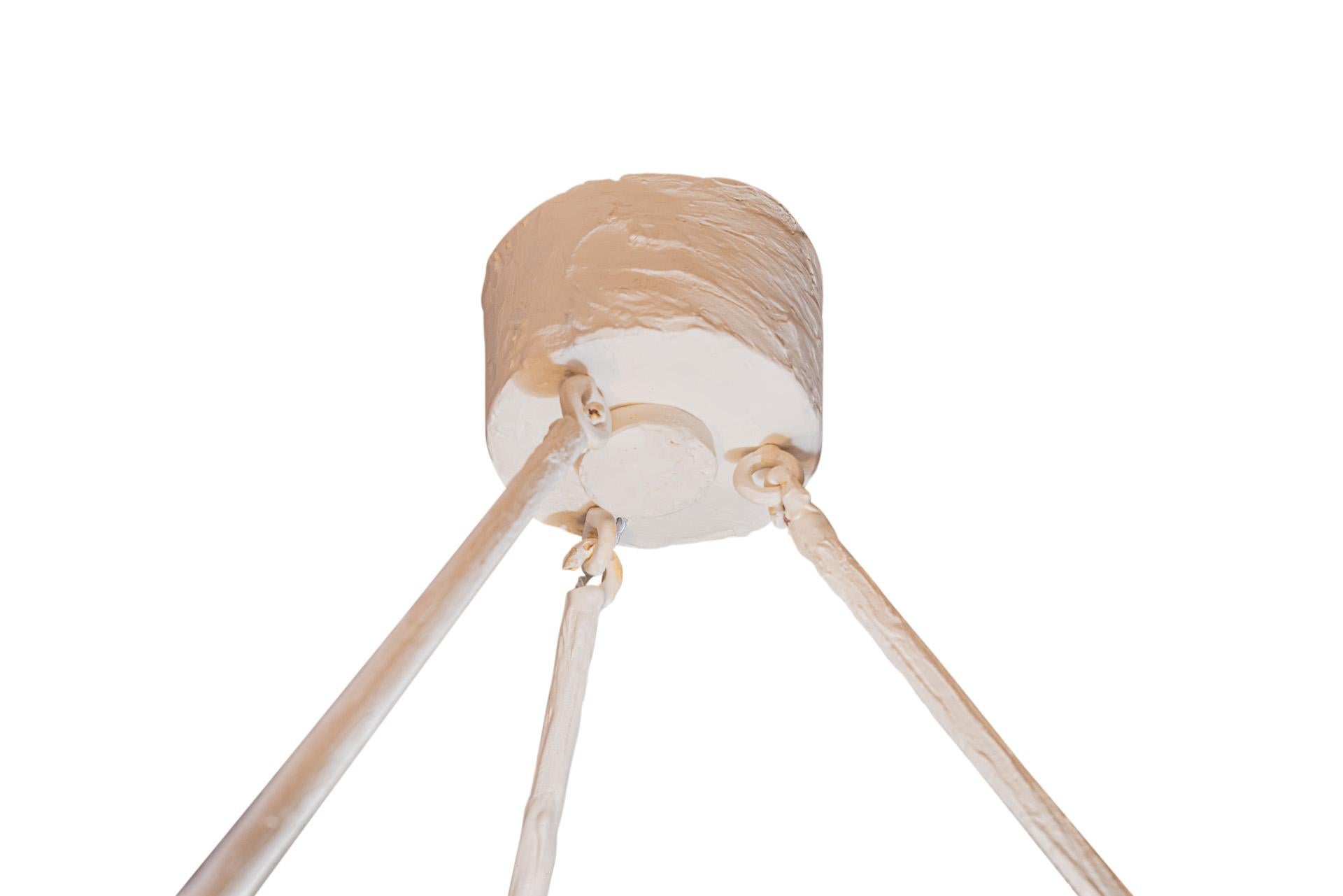 French Chandelier in the Style of Jean Michel Frank, Plaster, France, circa 1970