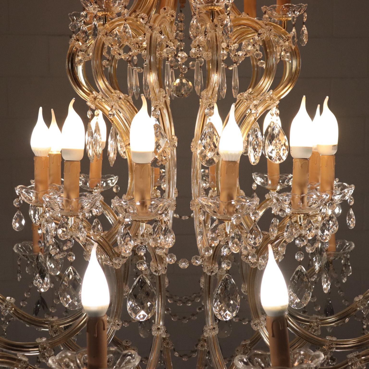 Italian Chandelier in the Style of Maria Theresa Glass, Italy, 20th Century