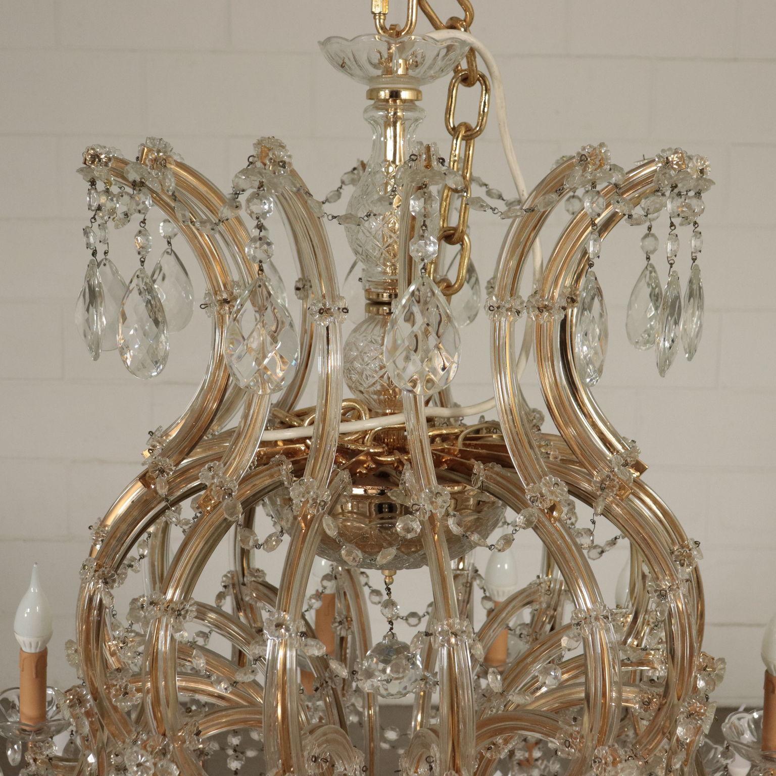 Chandelier in the Style of Maria Theresa Glass, Italy, 20th Century In Good Condition In Milano, IT