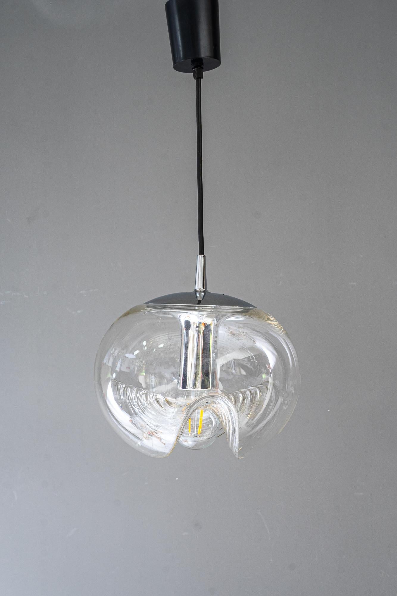 Plated Chandelier Koch & Lowy by Peill & Putzler, Germany, 1970s For Sale