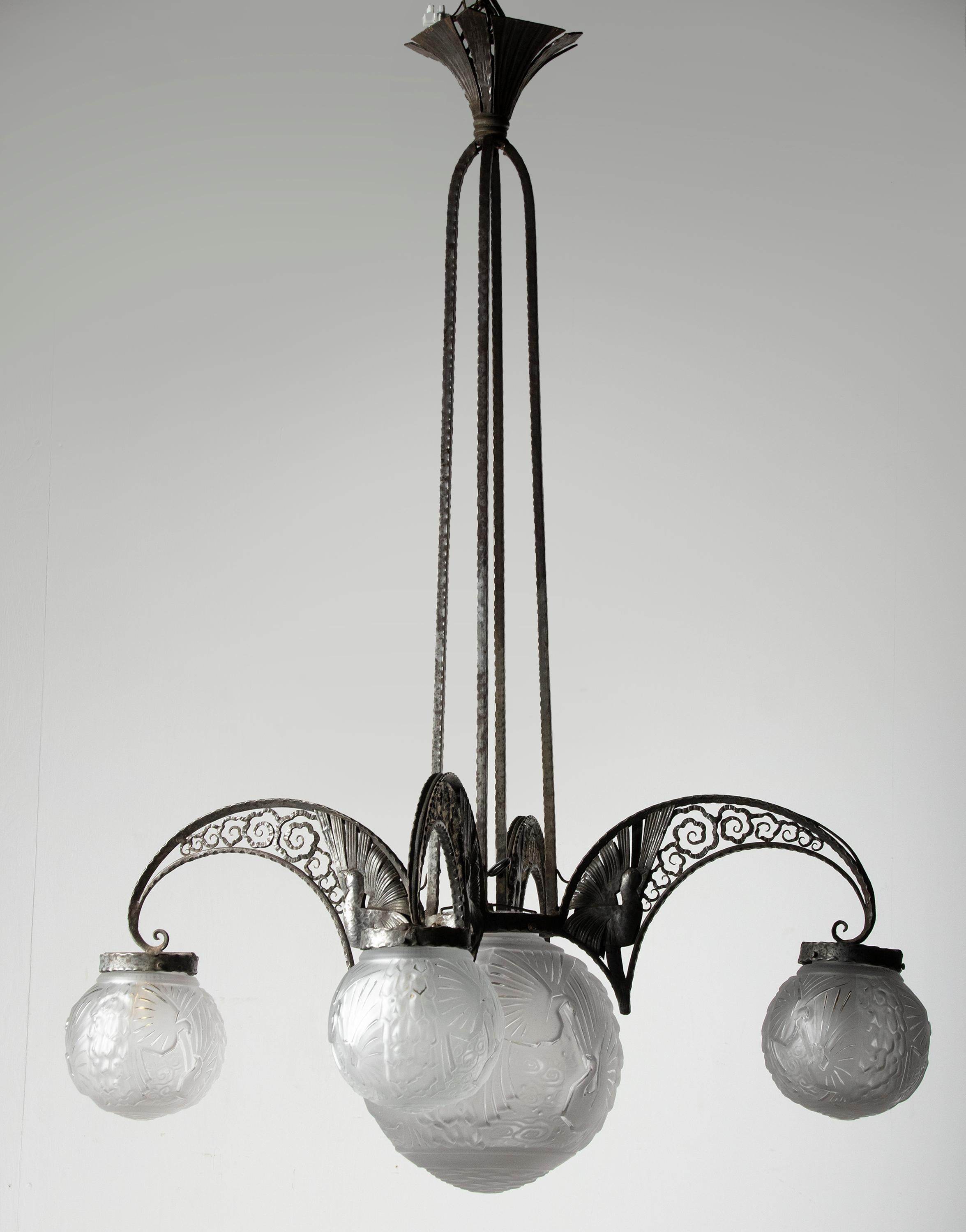 black art deco chandelier