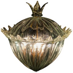 Lanterne de lustre « La Reine Mère » de Barovier & Toso. Murano, années 1940