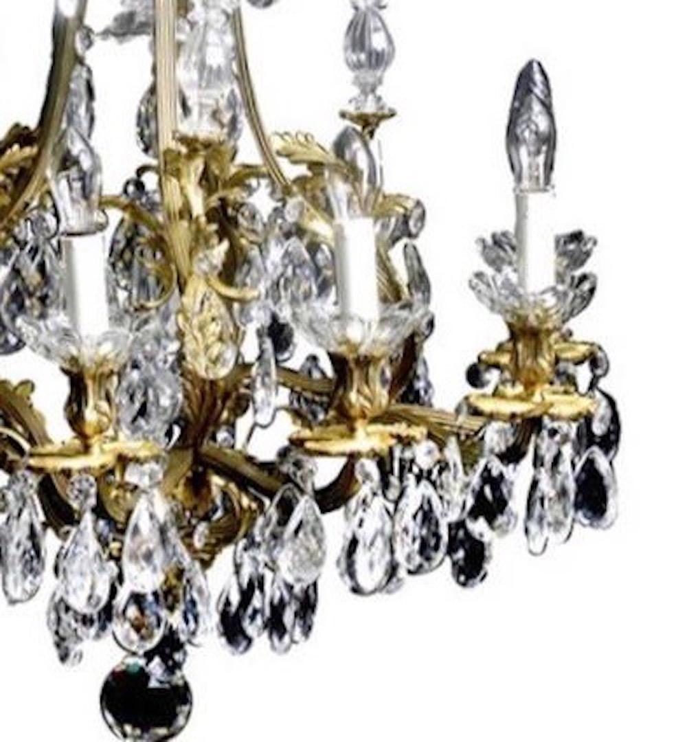 Chandelier Large Swedish Rococo Style 19th Century Sweden In Good Condition In New York, NY