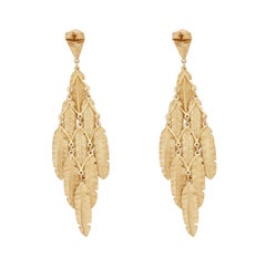 Chandelier leaf earrings in 18k yellow gold