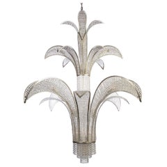 Lustre certifié Maison Bagues, 25 éclairages en fer et cristal n° 18085