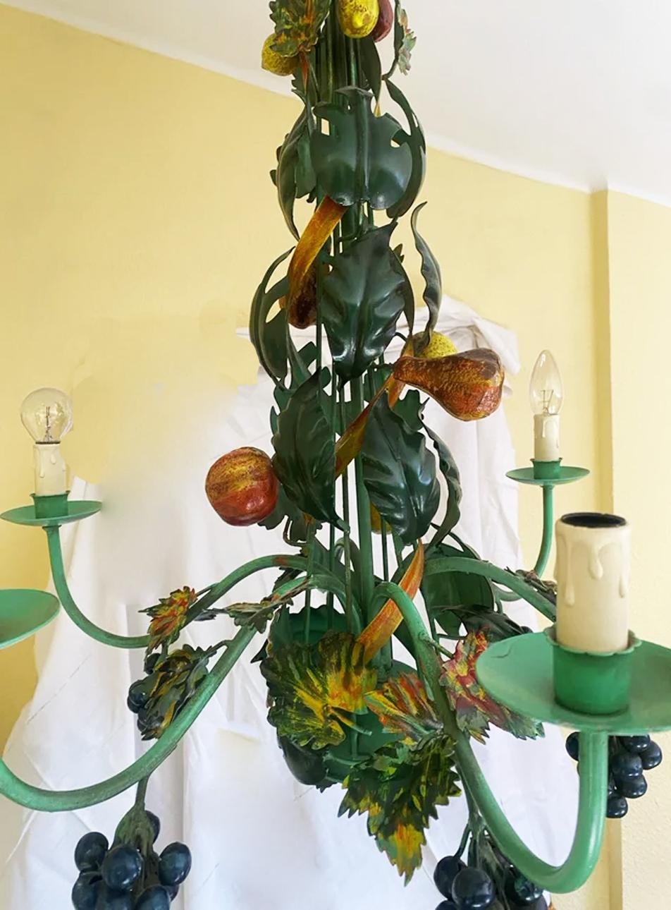 Chandelier Leaves  and Fruits, Italy Mid- 20th Century For Sale 2