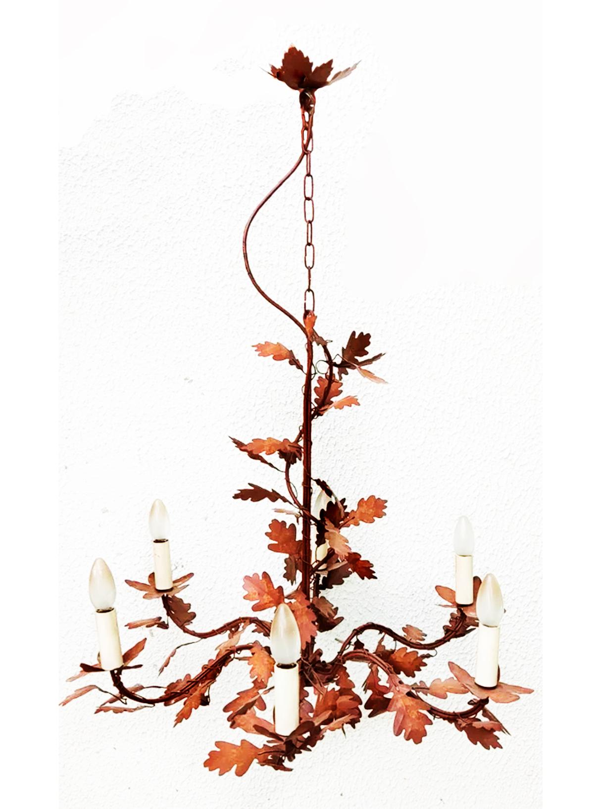 Mid-Century Modern Chandelier Leaves , France 20th Century For Sale
