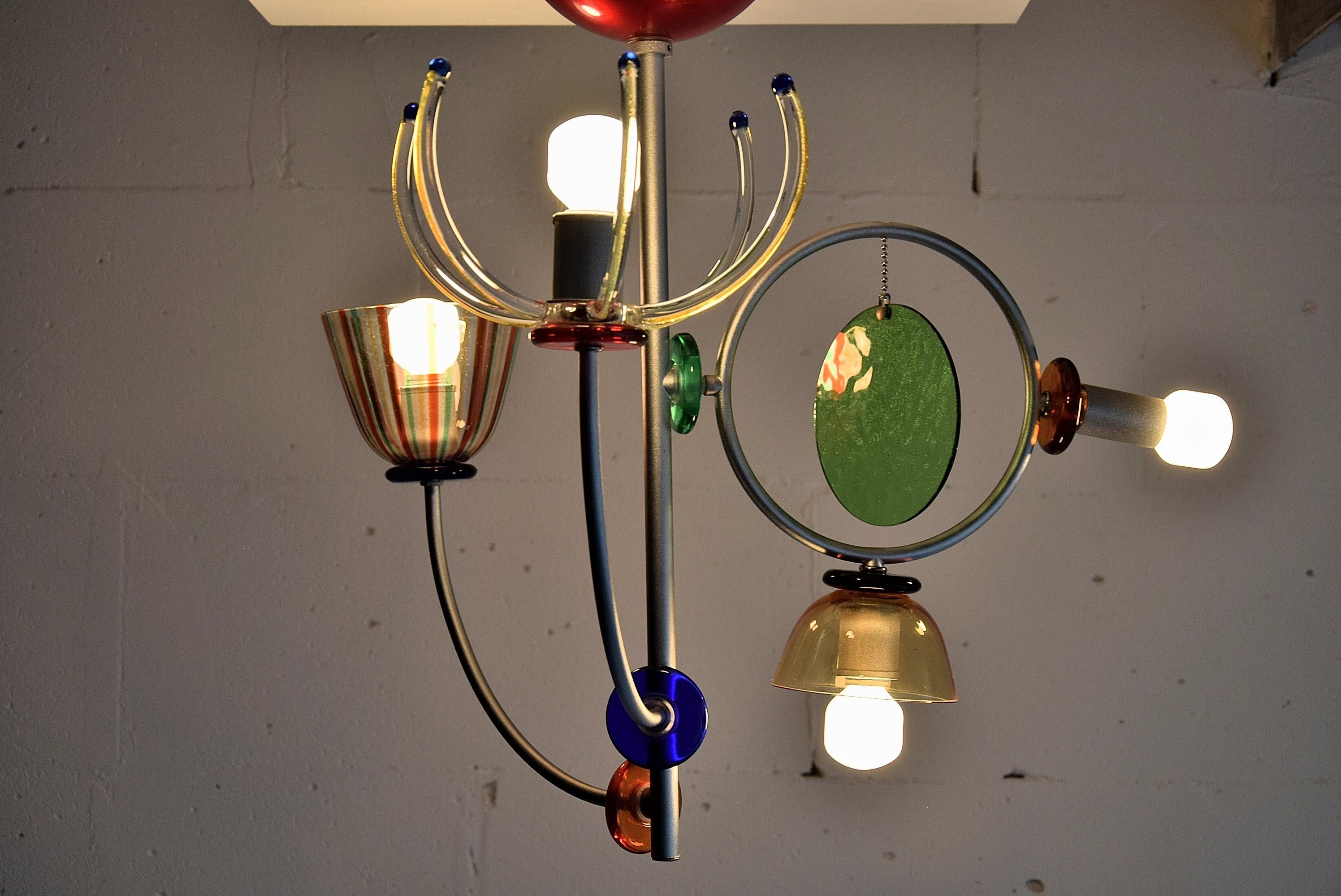 Chandelier Lete by Andrea Anastasio for Artemide 1990 In Good Condition In Weesp, NL
