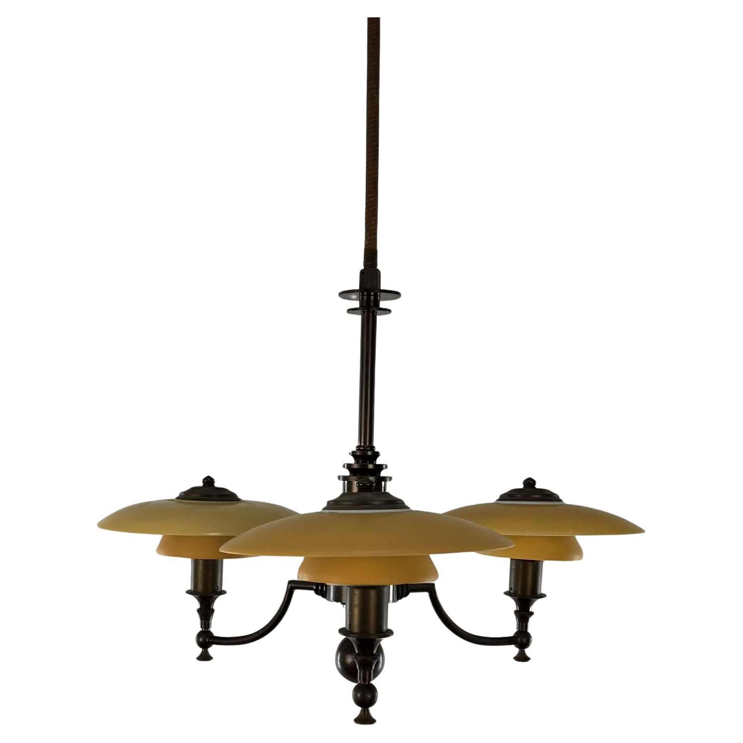 Chandelier LYFA. Denmark, 1930s. in vendita