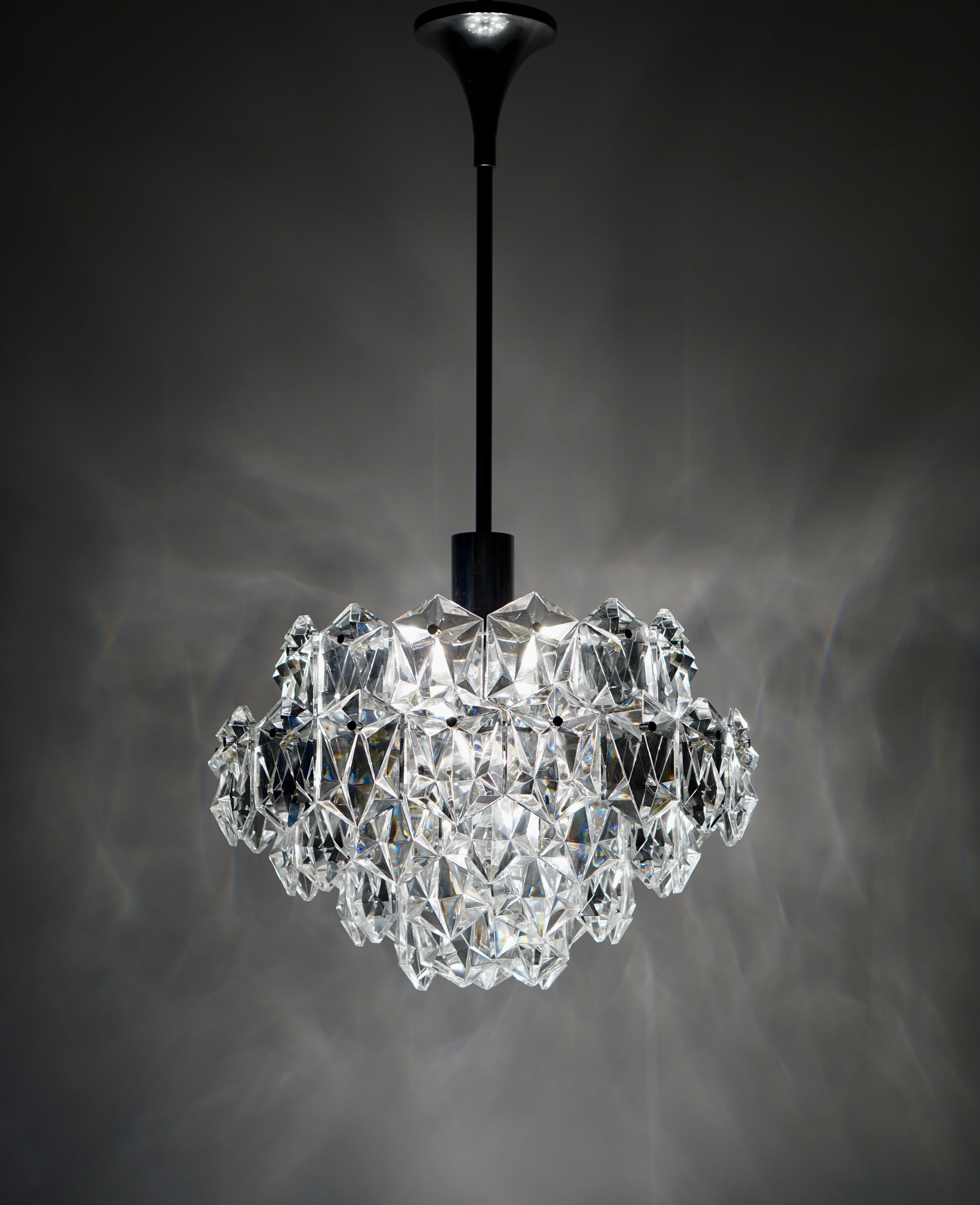 Hollywood Regency Chandelier Made Out of Cut Crystal Glasses For Sale