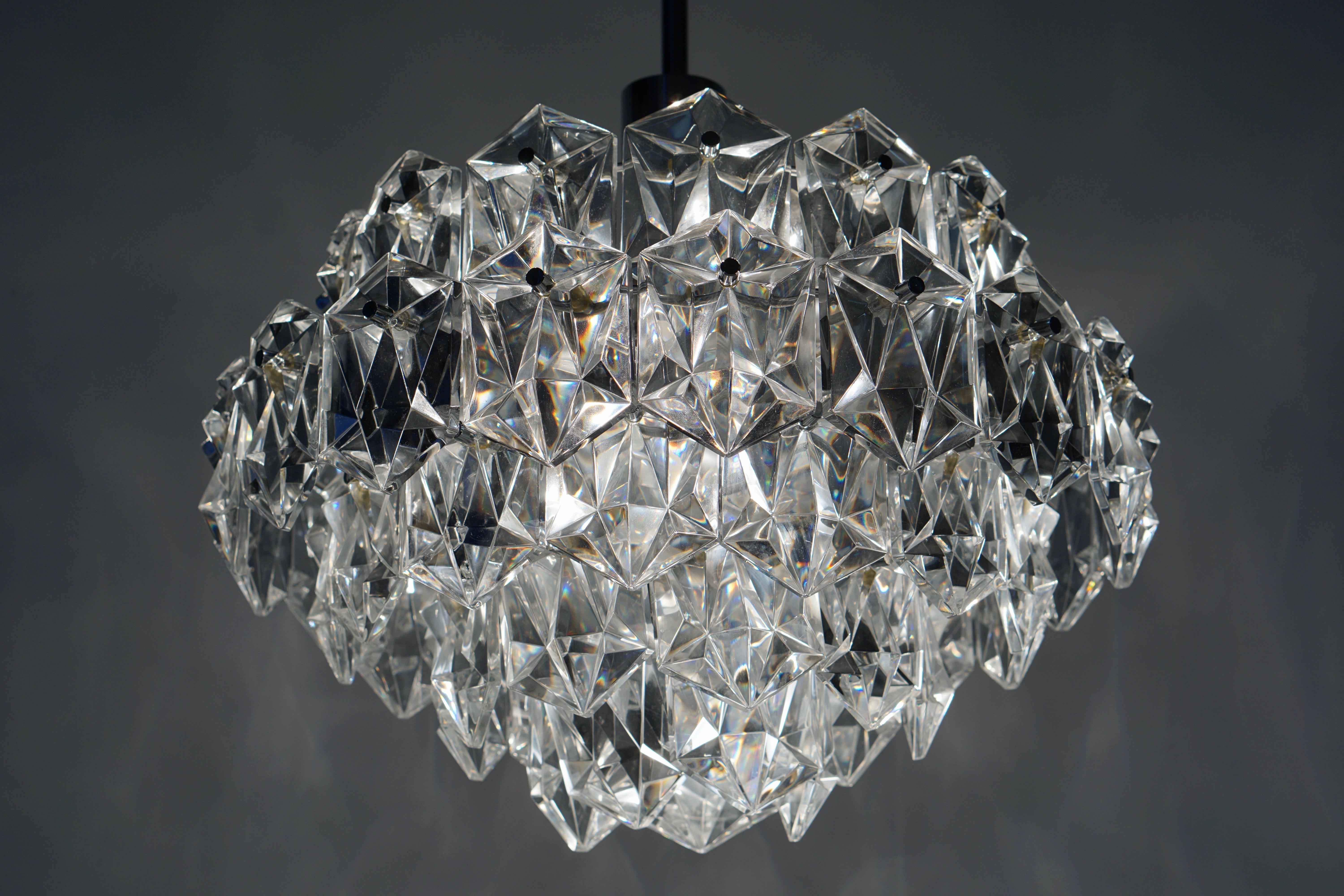 Italian Chandelier Made Out of Cut Crystal Glasses For Sale