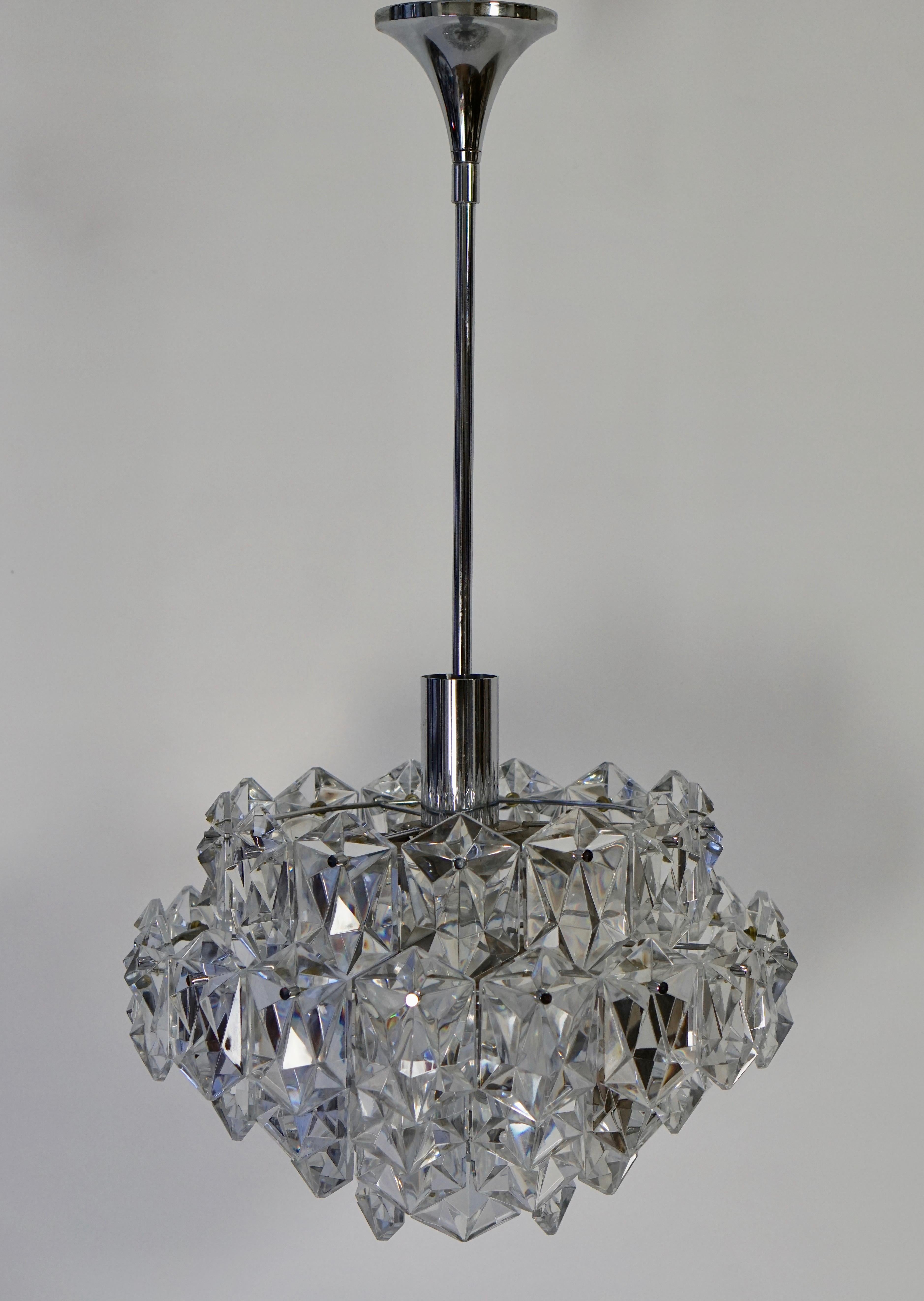 20th Century Chandelier Made Out of Cut Crystal Glasses For Sale