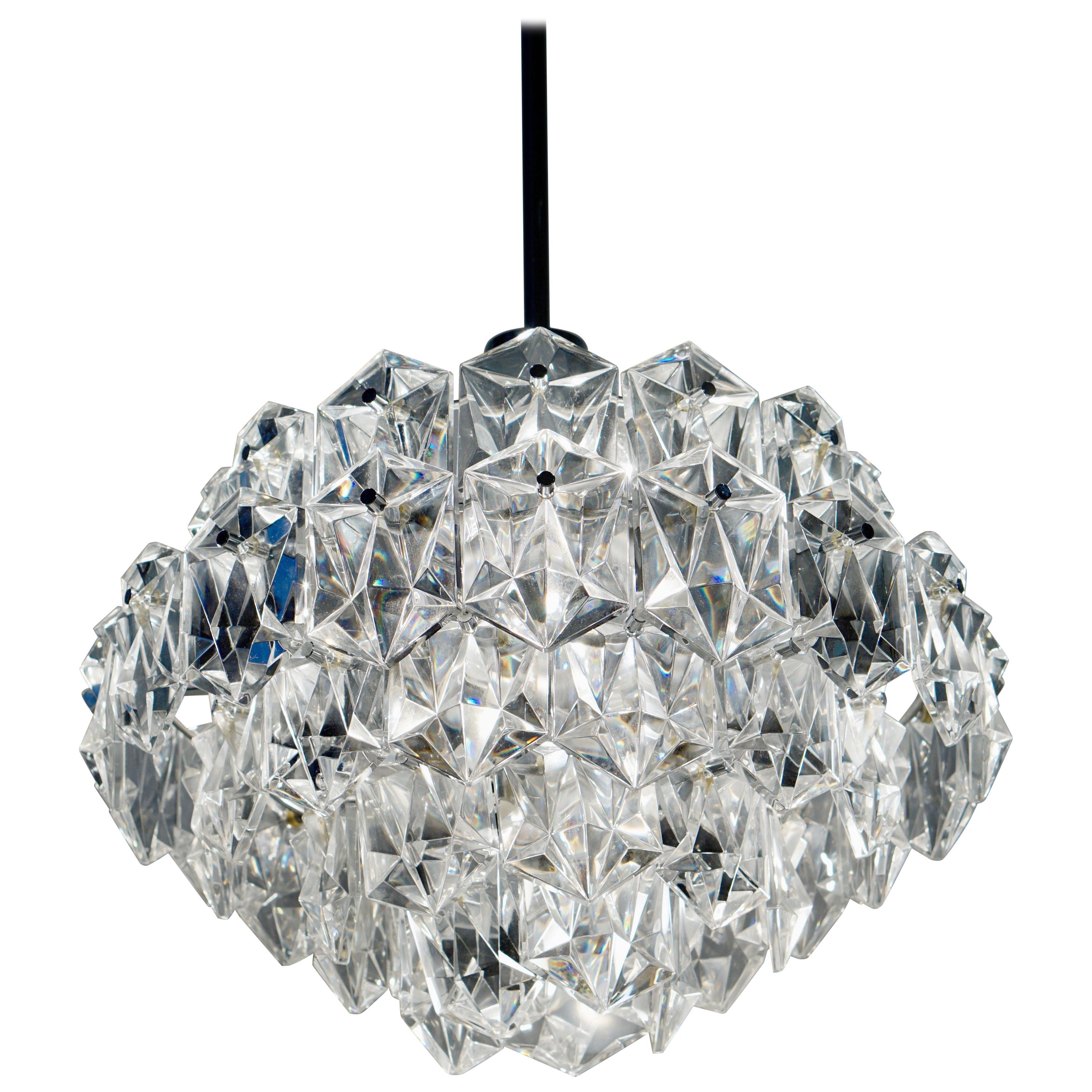 Chandelier Made Out of Cut Crystal Glasses For Sale