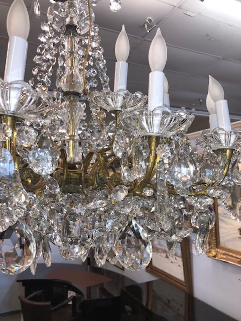 Chandelier Maria Teresa Style with Crystal Ornaments In Good Condition In Houston, TX
