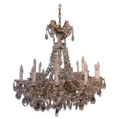Antique Chandelier Maria Teresa Style with Crystal Ornaments
