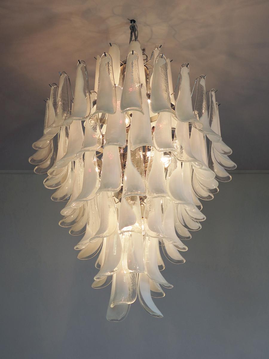 Chandelier Mazzega Murano, Italy - 85 glass petals For Sale 2