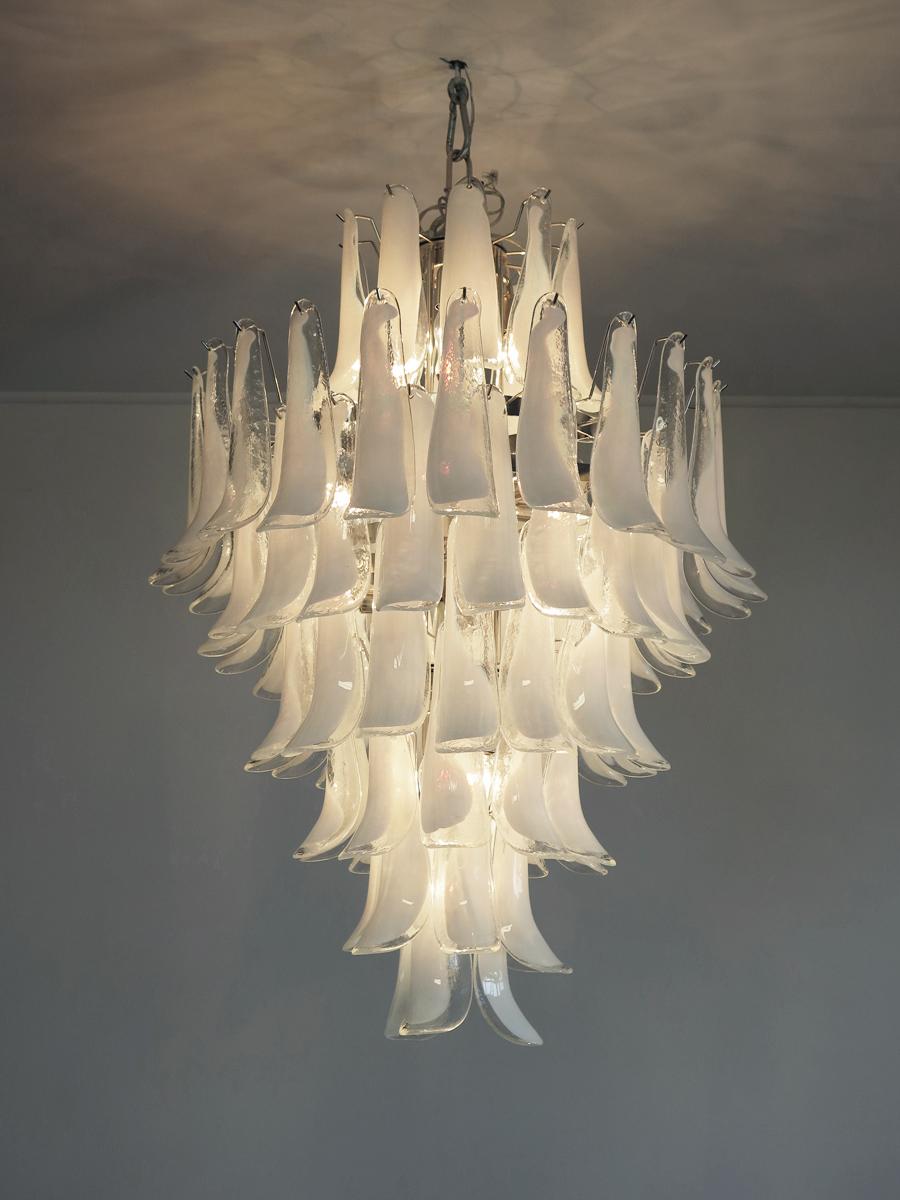 Chandelier Mazzega Murano, Italy - 85 glass petals For Sale 3