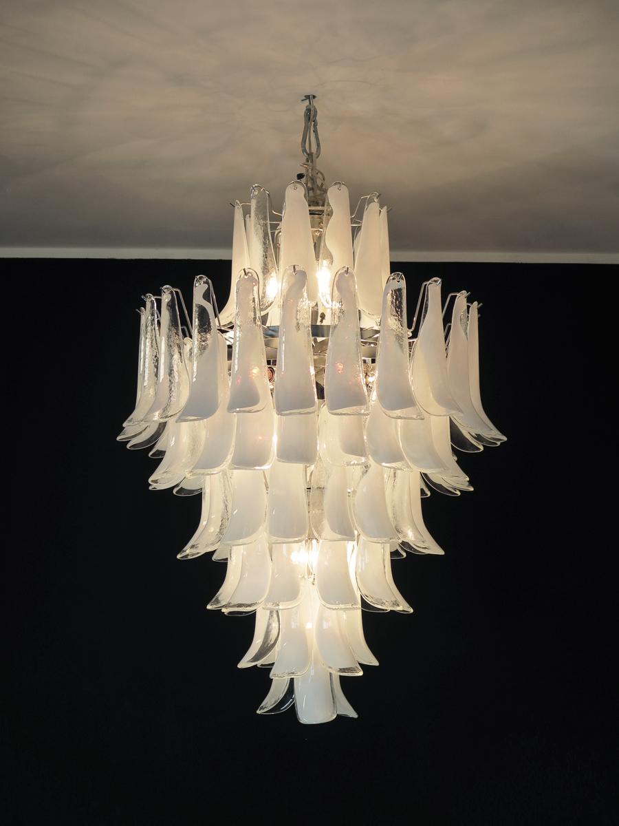 Italian Chandelier Mazzega Murano, Italy - 85 glass petals For Sale