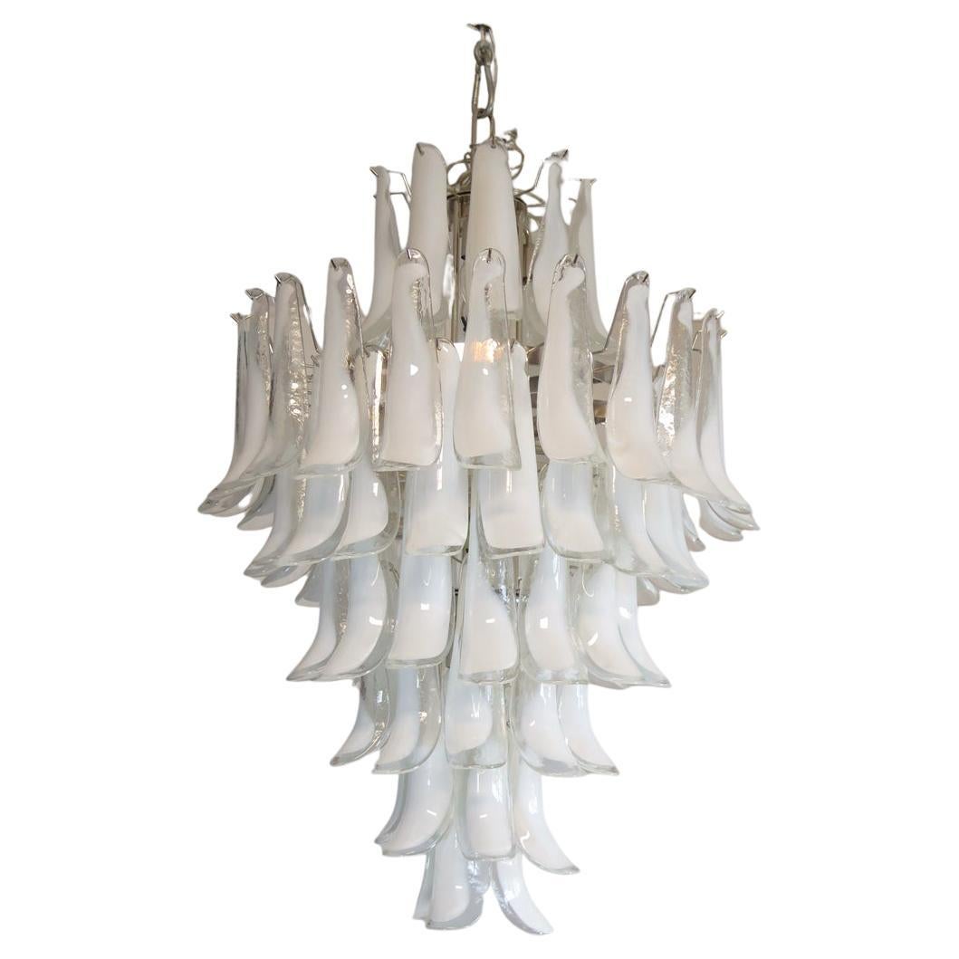 Chandelier Mazzega Murano, Italy - 85 glass petals For Sale