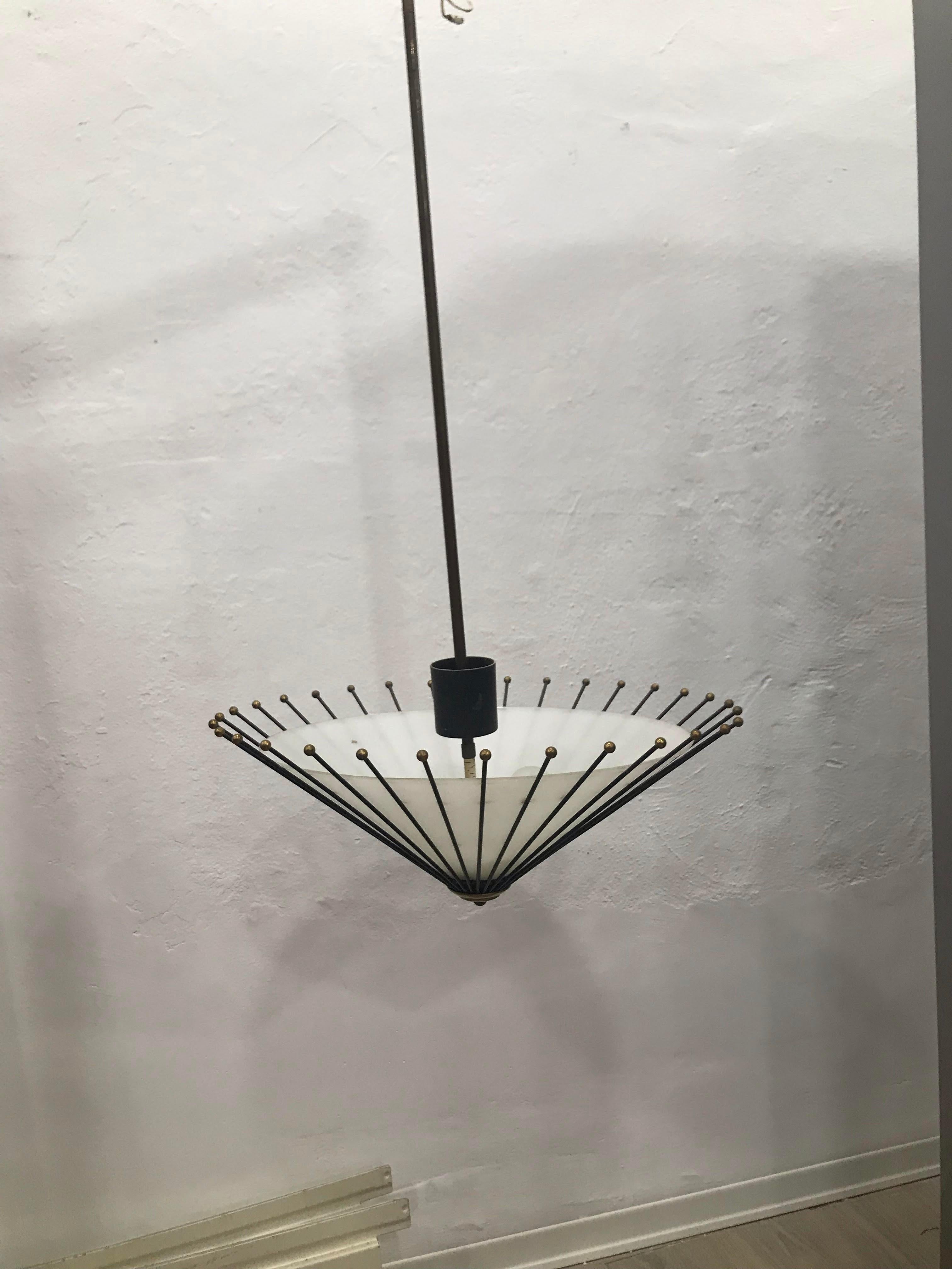 Chandelier Midcentury Angelo Lelli for arredoluce In Good Condition For Sale In Palermo, Italia