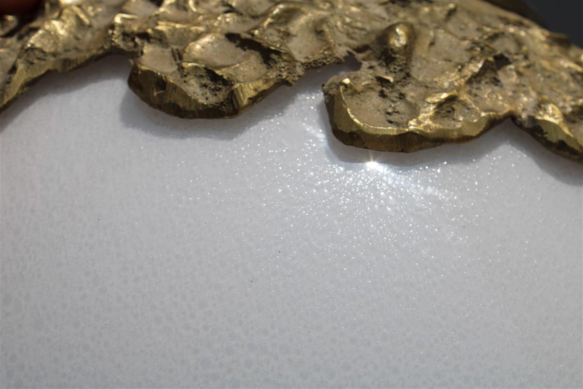 Lustre à structure minimaliste en laiton Esperia Angelo Brotto Pulegoso Murano en vente 4