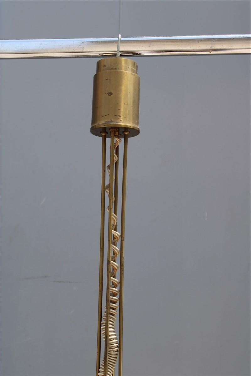 Lustre à structure minimaliste en laiton Esperia Angelo Brotto Pulegoso Murano Bon état - En vente à Palermo, Sicily