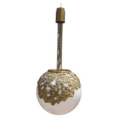 Chandelier Minimalist Brass structure Esperia Angelo Brotto Pulegoso Murano