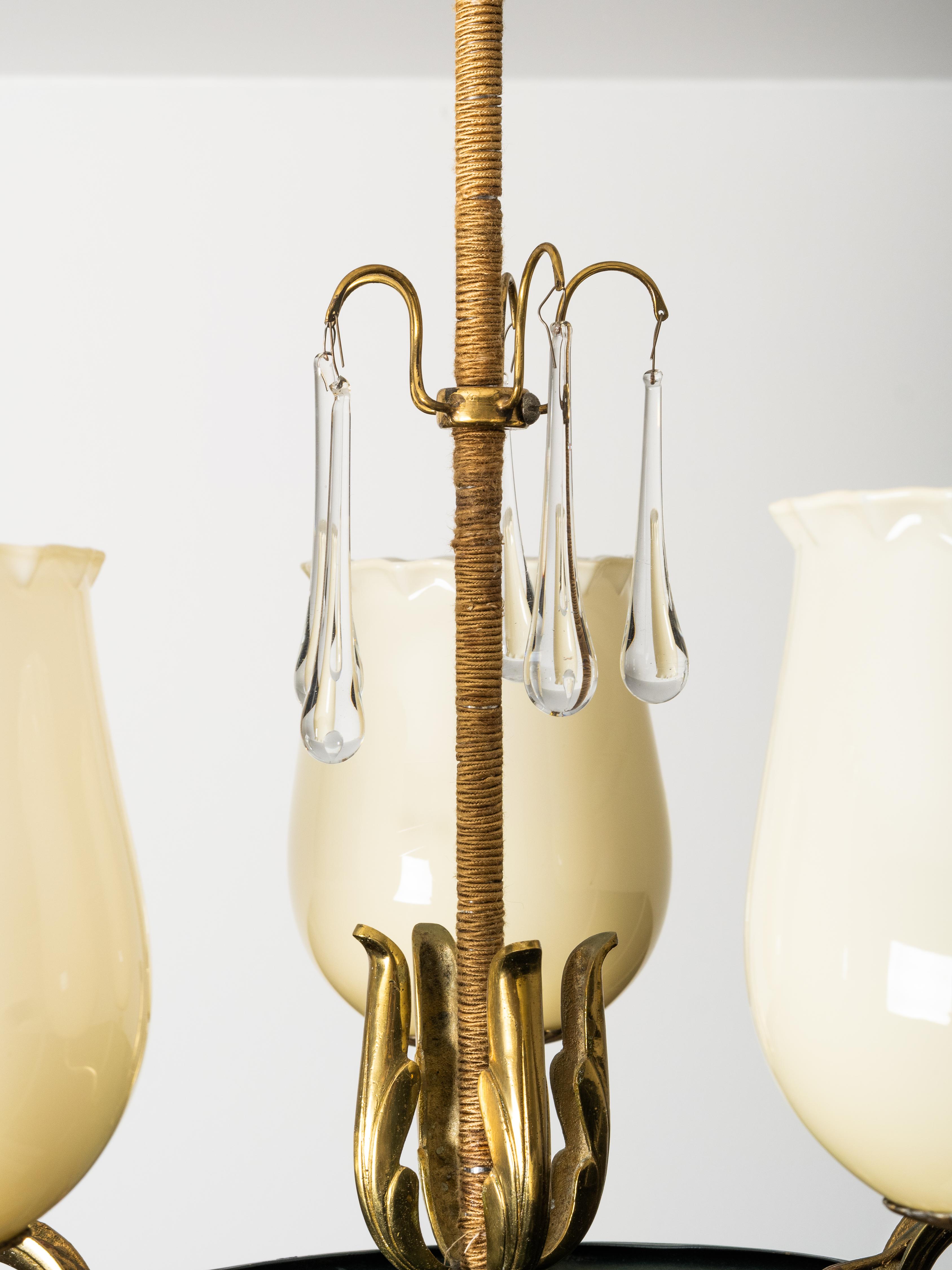 Lampadario Model 1374/5 di Paavo Tynell per Taito Oy, Finlandia, 1930 in vendita 5