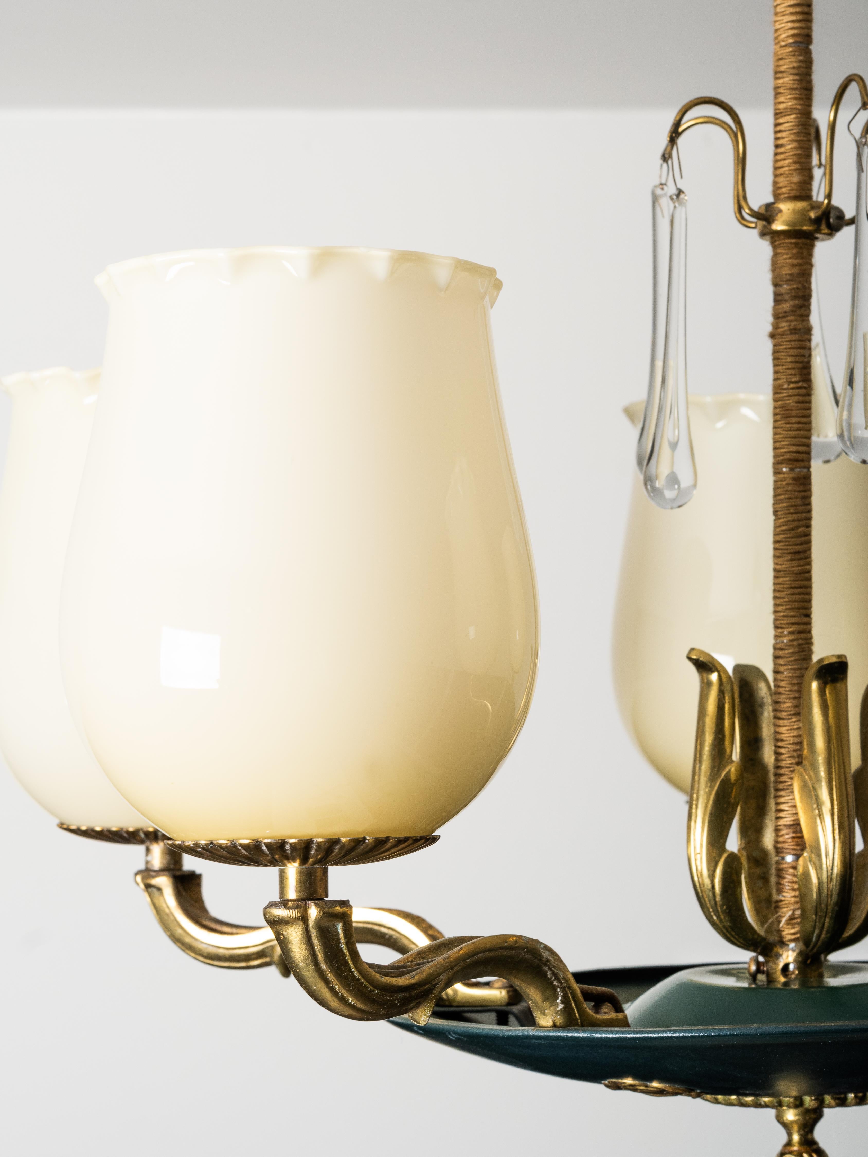 Lampadario Model 1374/5 di Paavo Tynell per Taito Oy, Finlandia, 1930 in vendita 6