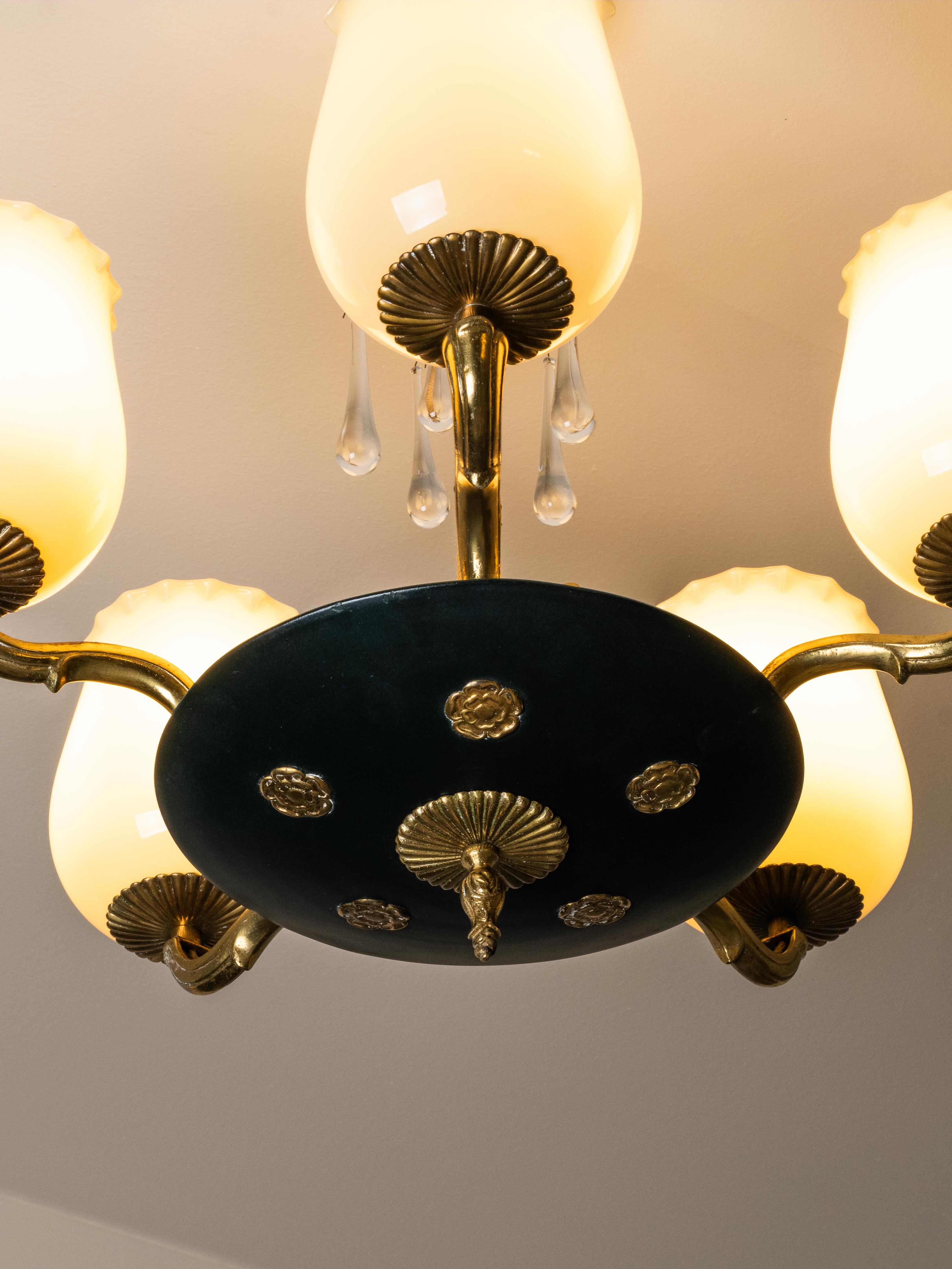 Lampadario Model 1374/5 di Paavo Tynell per Taito Oy, Finlandia, 1930 in vendita 11