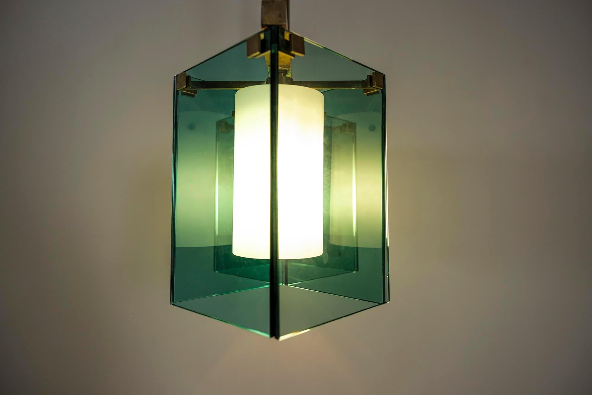 Lustre Modèle 2128 de Max Ingrand pour Fontana Arte, Italie 1964 Bon état - En vente à Hellouw, NL