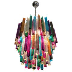 Chandelier Multi-Color Triedri, 107 Prism, Murano, 1970s