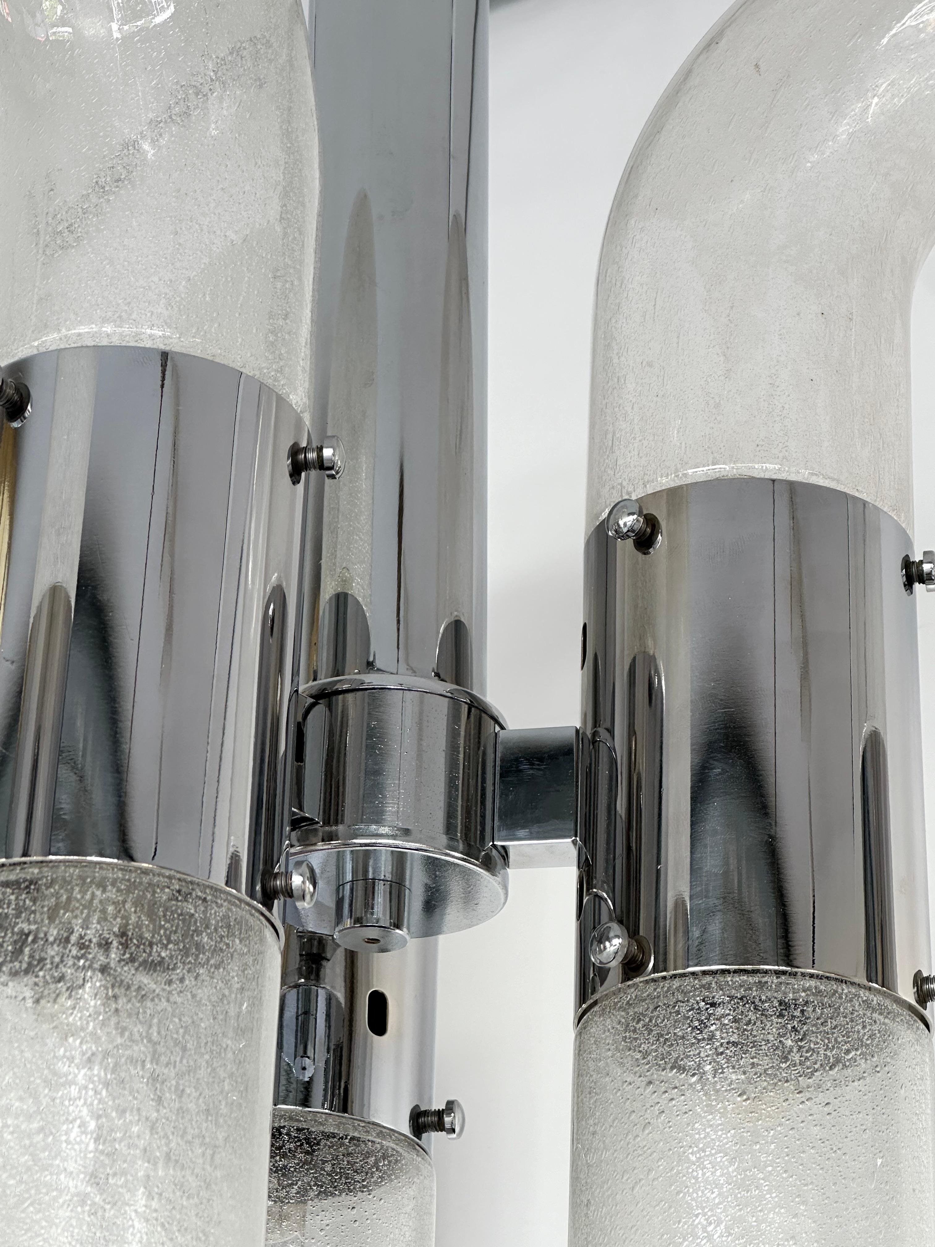 Lampadario in vetro di Murano e metallo di Aldo Nason per Mazzega, Italia, anni '70 in vendita 3