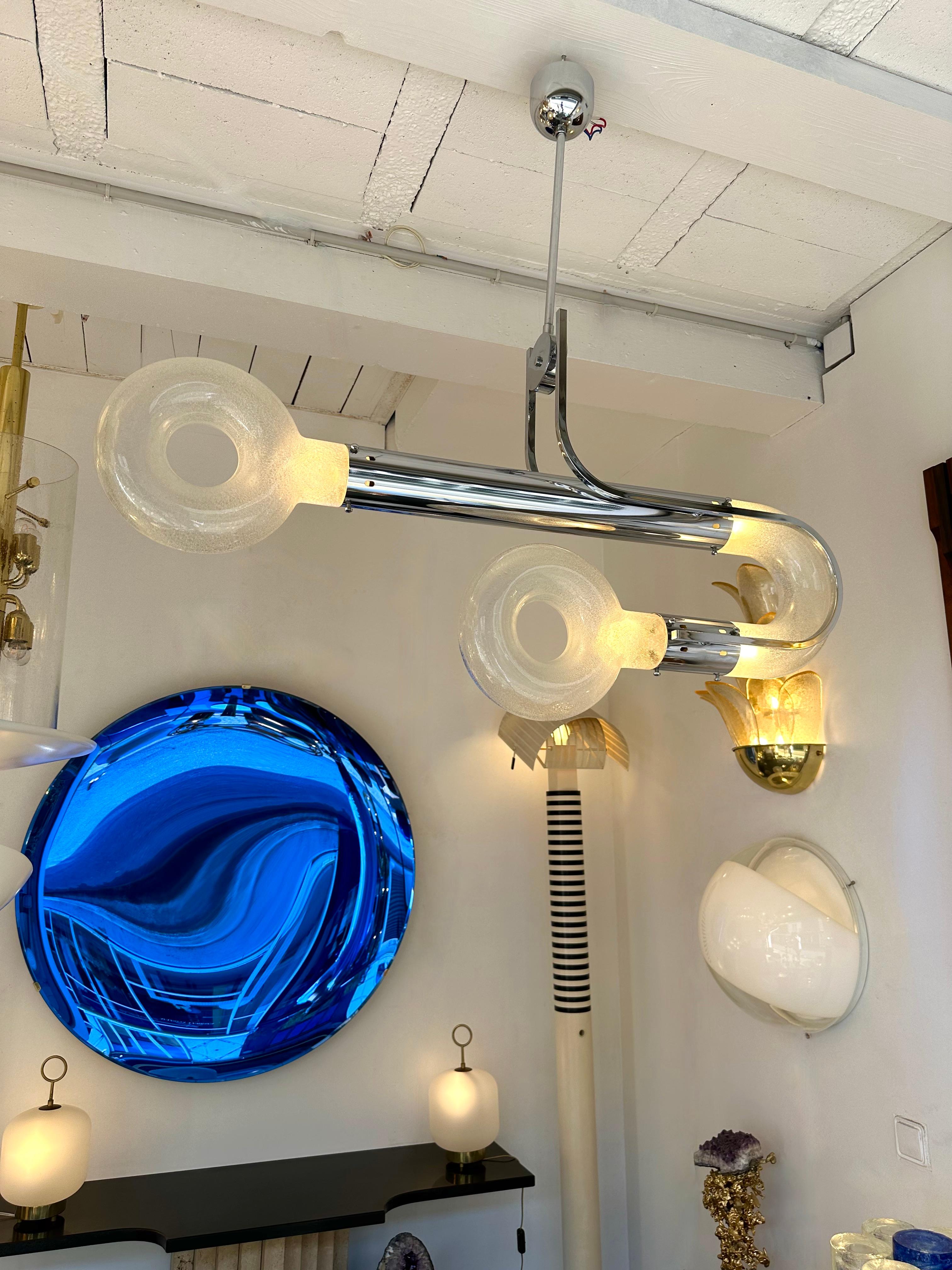 Lustre en verre de Murano et métal d'Aldo Nason pour Mazzega, Italie, 1970 en vente 6