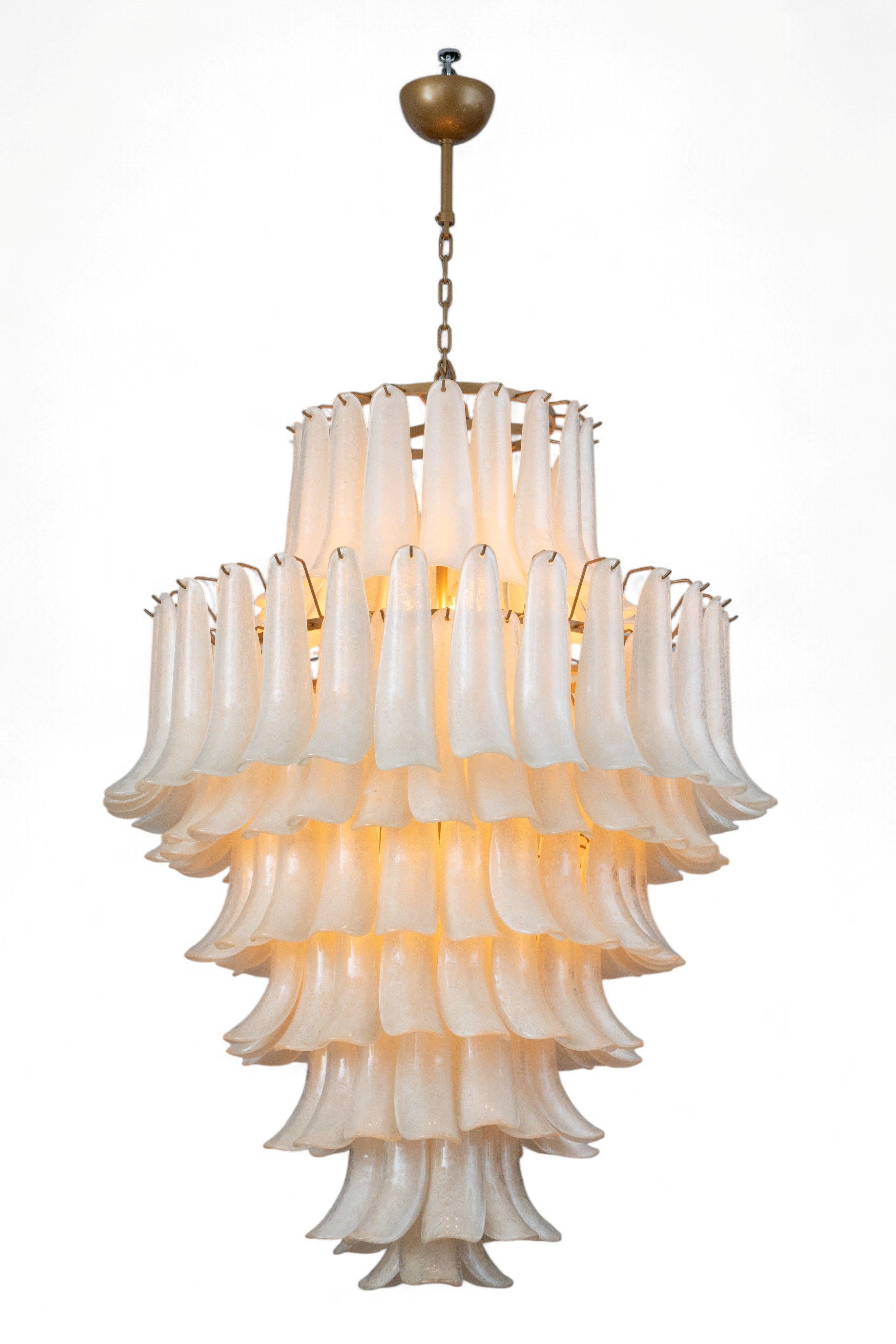 Scavo Chandelier Murano Glass “Scavo” 8-Tiered Feathered Chandelier, in stock ...