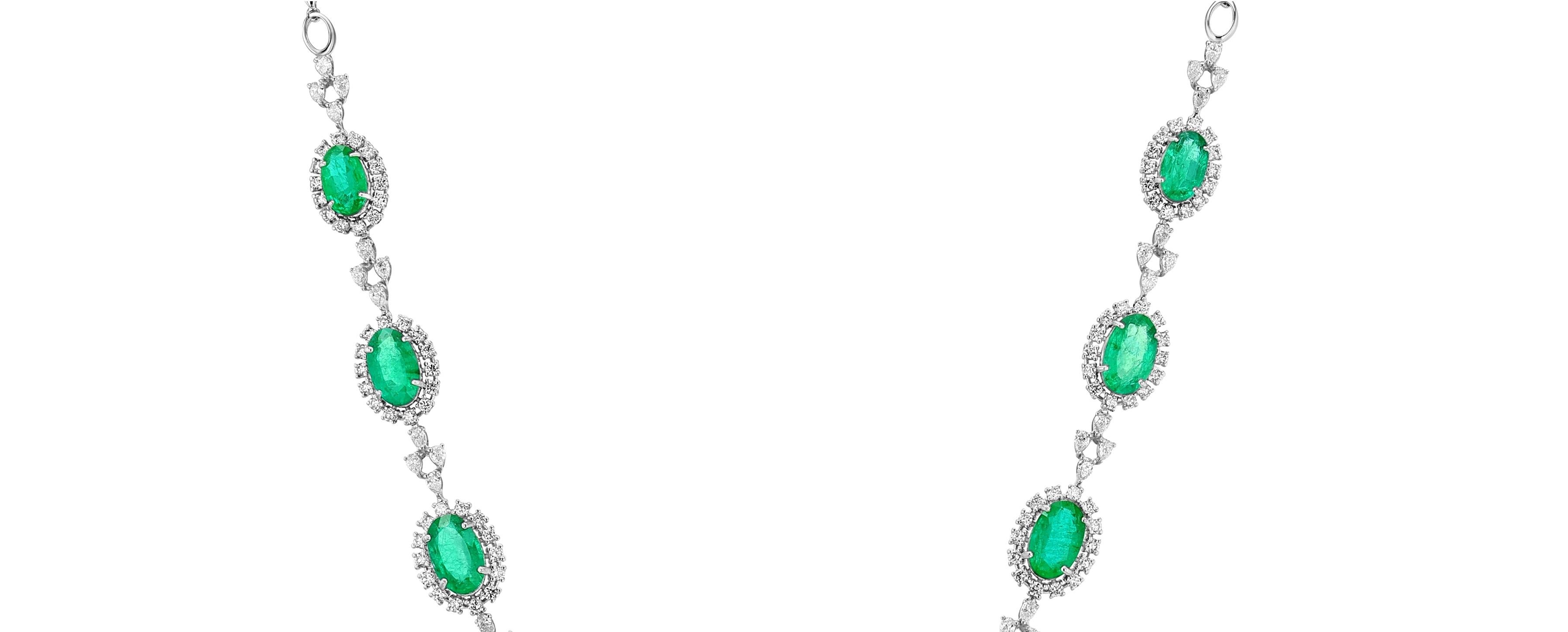 Collar Araña con Esmeraldas y Diamantes Regencia en venta