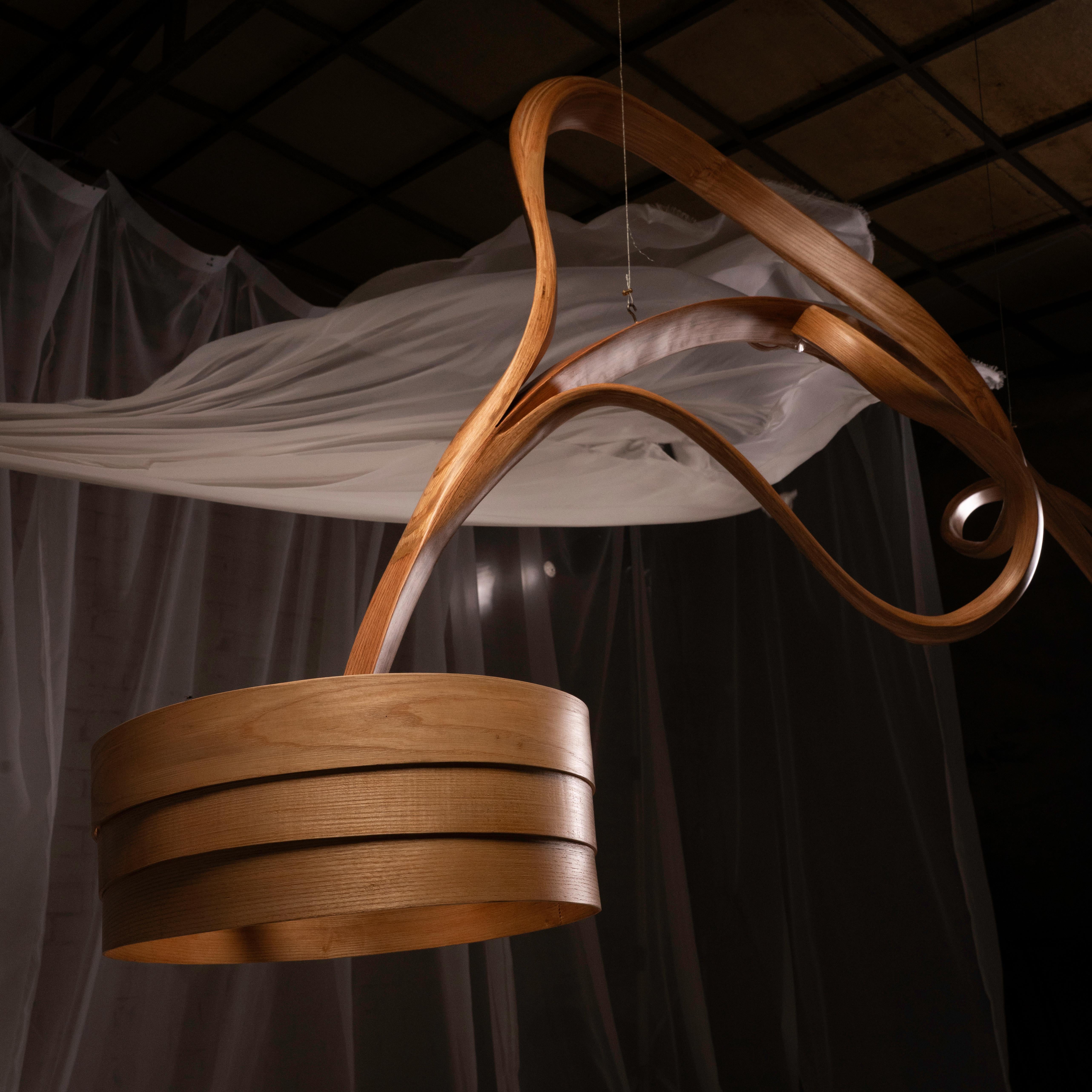Woodwork Chandelier No. 1 - Fluentum Series For Sale