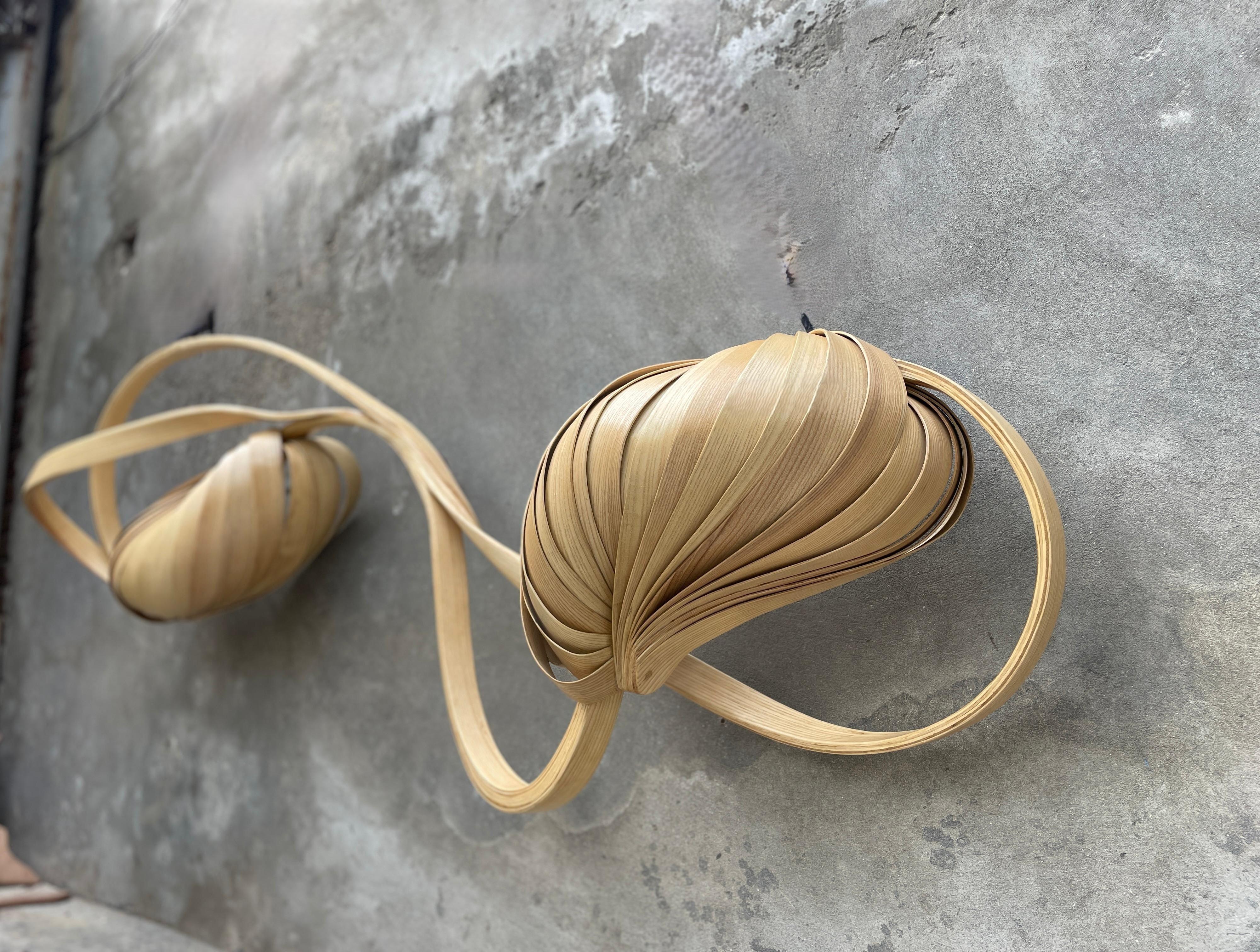 Asian Chandelier No. 6 - Vrksa Series - Solid Wood Chandelier - Minimal Design For Sale