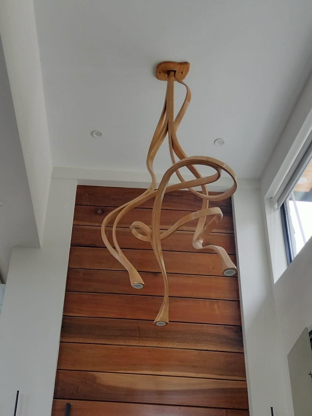 Asian Chandelier No. 7 - Vrksa Series - Bent Wood Pendant Chandelier Light For Sale