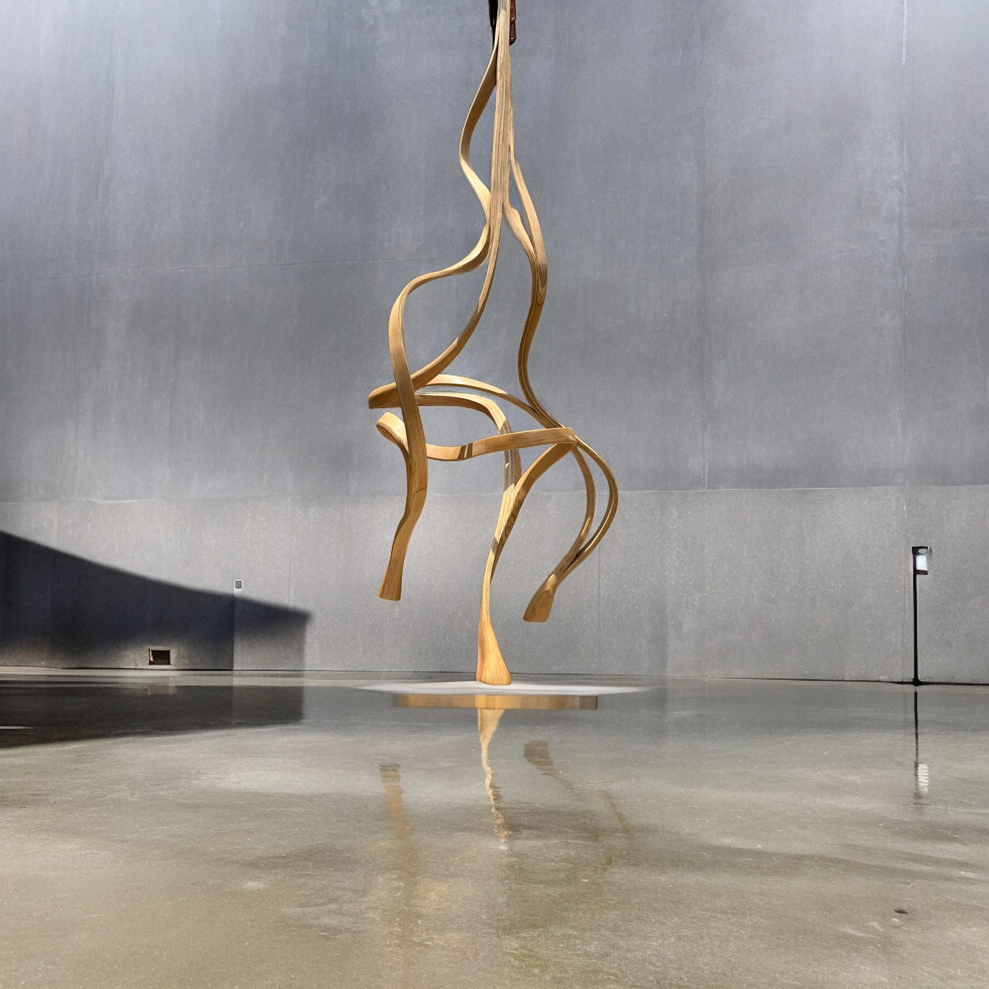 Chandelier No. 7 - Vrksa Series - Bent Wood Pendant Chandelier Light In New Condition For Sale In Cape Girardeau, MO
