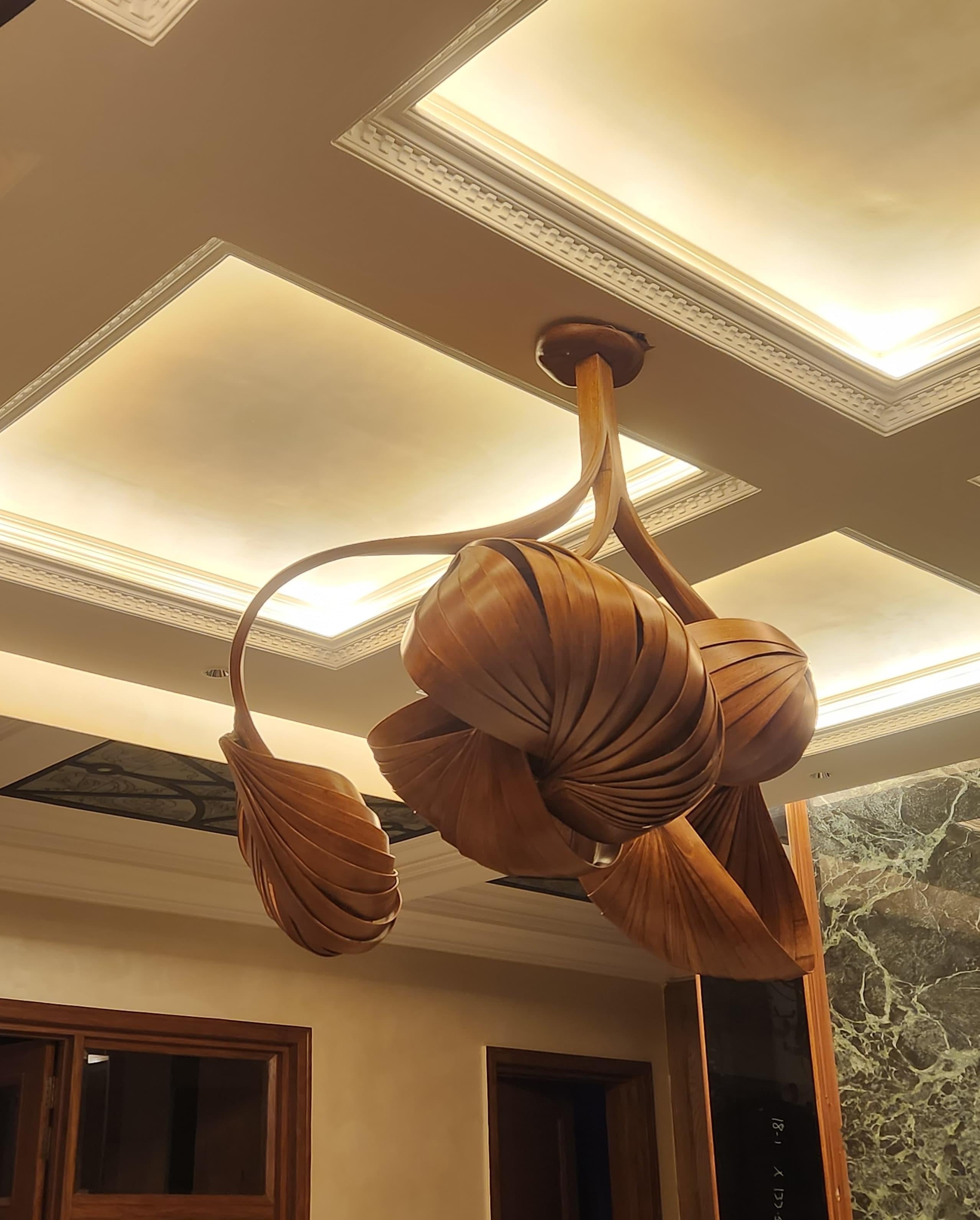 Wood Chandelier No. 8 - Vrksa Series For Sale