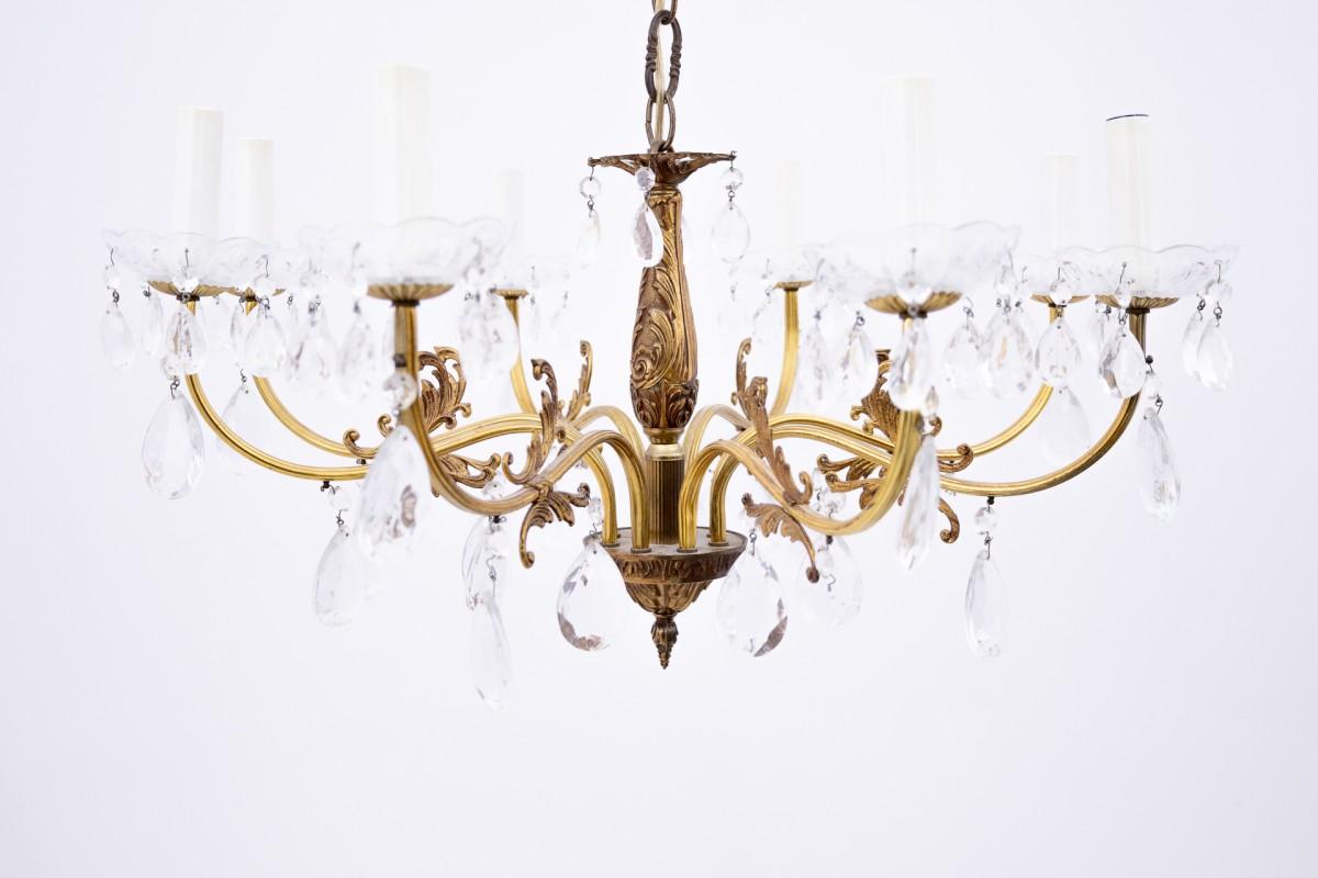 Chandelier, Northern Europe, mid 20th century. In Good Condition For Sale In Chorzów, PL
