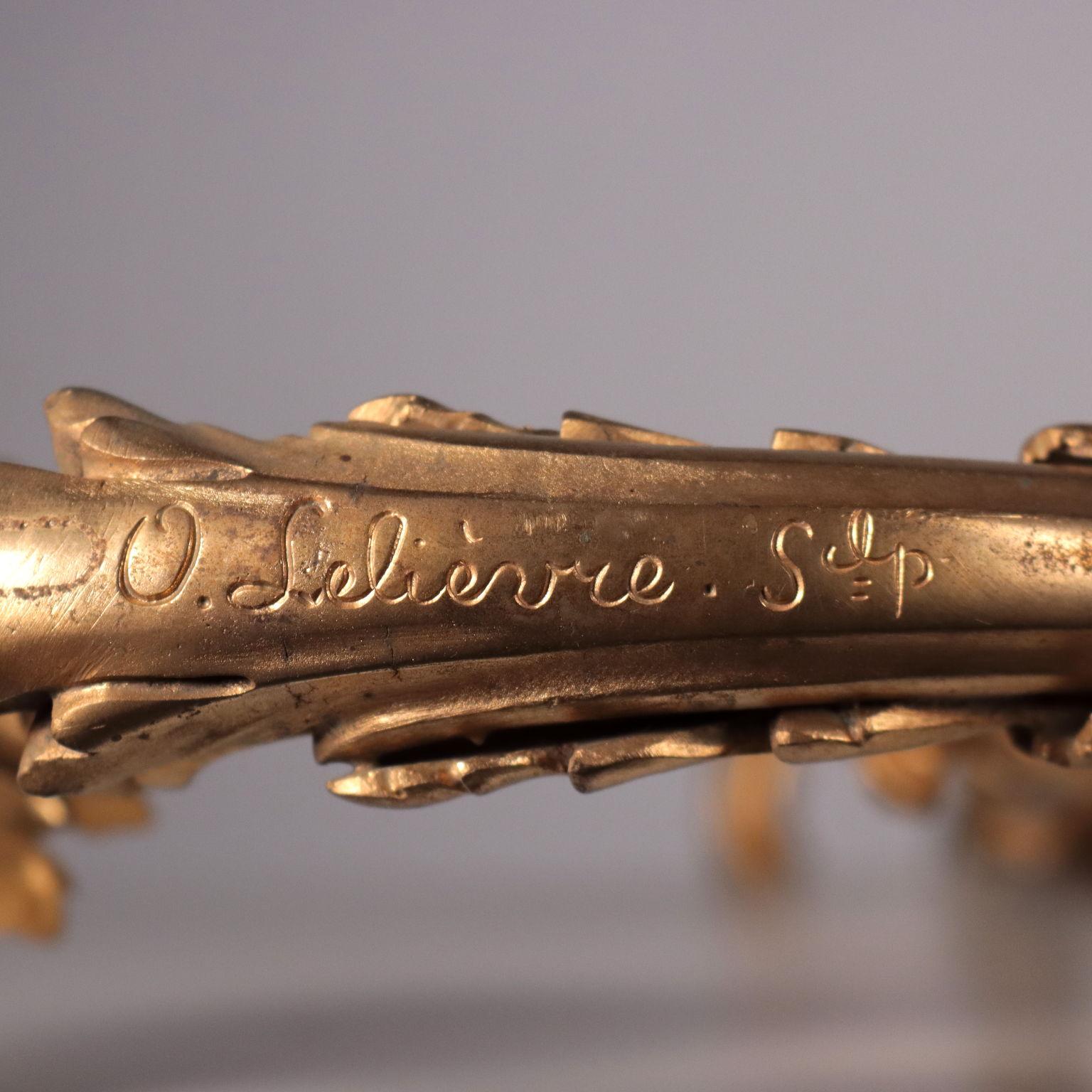 Chandelier “O. Lelièvre Sclp”, “Susse Fres Edts” Gilded Bronze For Sale 2