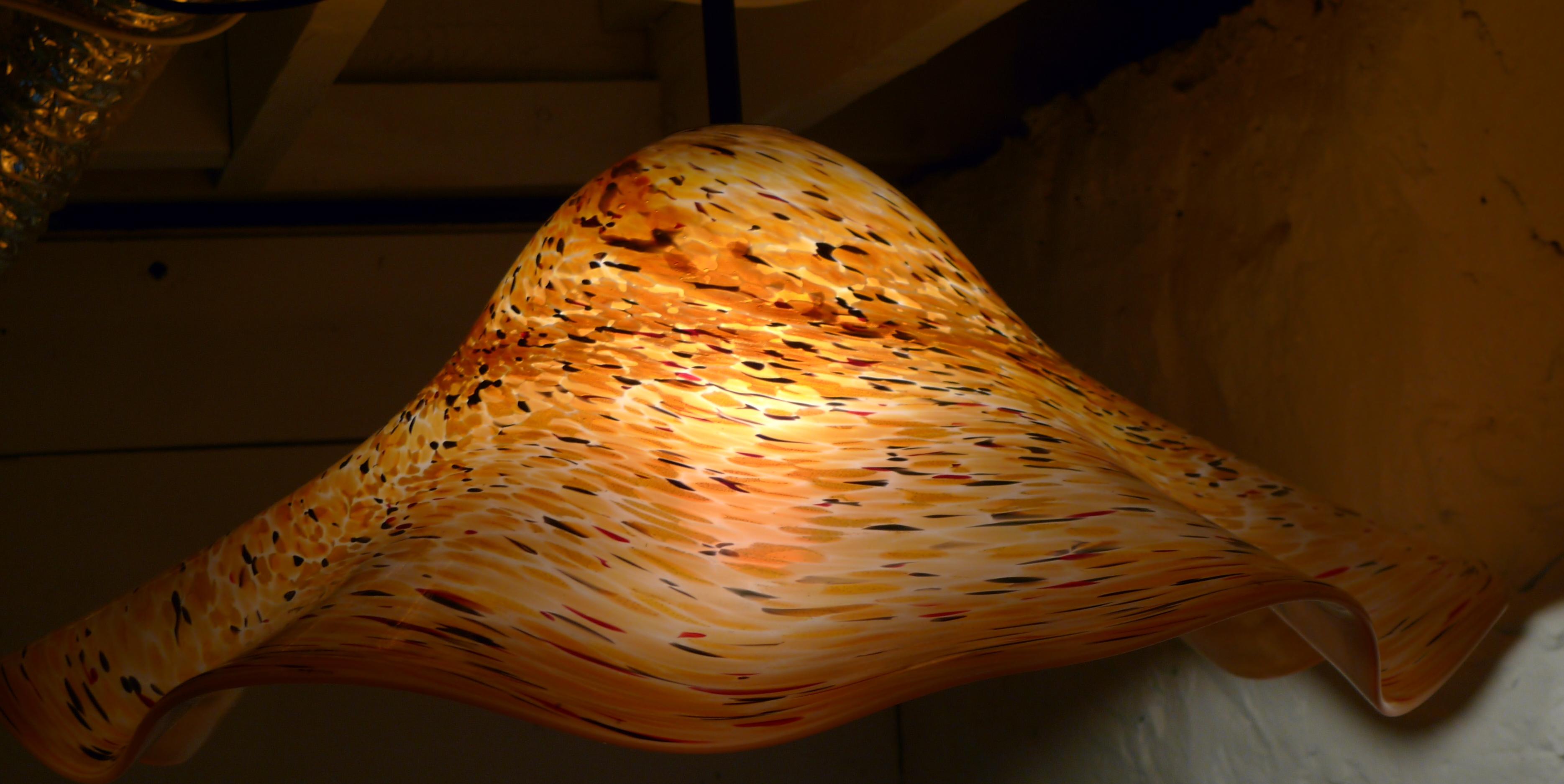 Mosaic Chandelier of Hand-Blown Murano Glass Signed by the Artist Studio, circa 1970s. For Sale