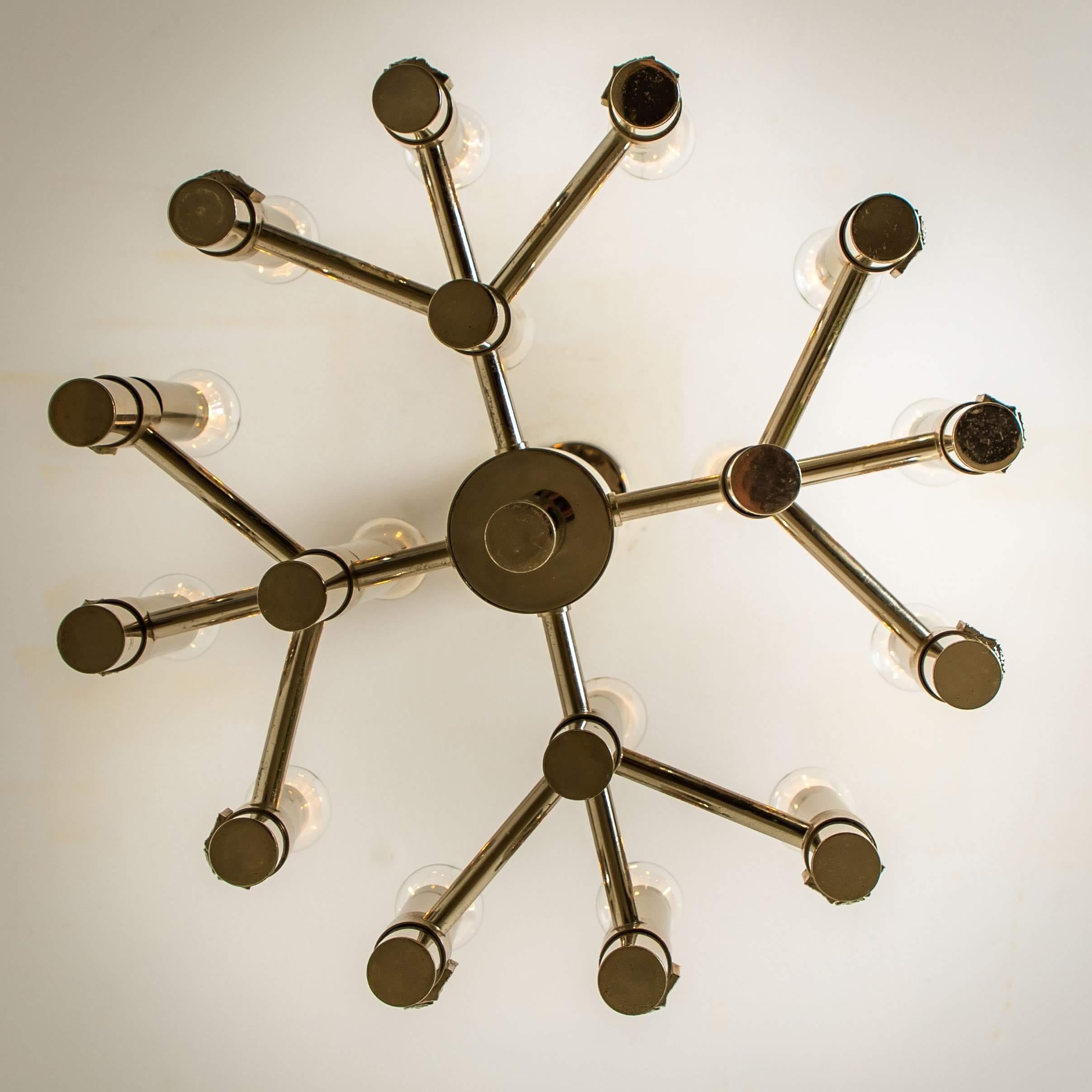 European Chandelier or Sputnik by Angelo Brotto for Esperia Italia For Sale