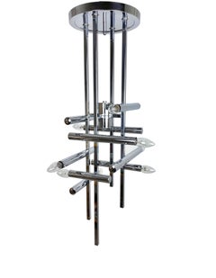 Chandelier or Table Lamp Sculpture by Gaetano Sciolari Chrome 9 Light Italy 1970