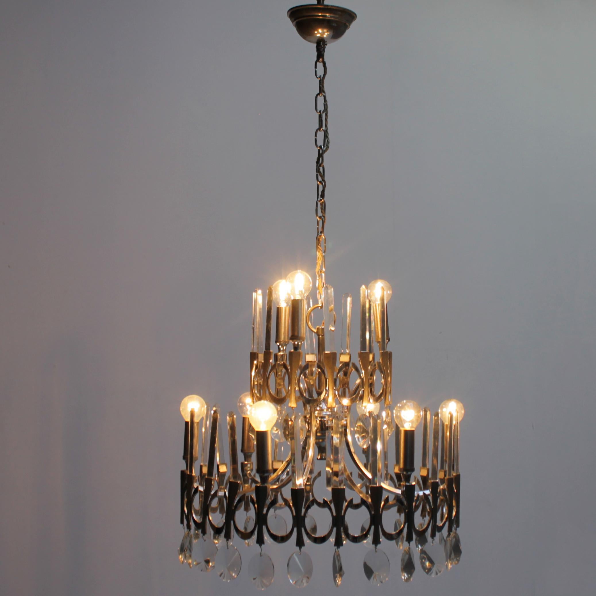 Chandelier 'Ovali' by Gaetano Sciolari, Italy For Sale 5