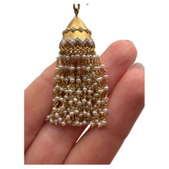 Pendientes de perlas y diamantes 18KT oro amarillo